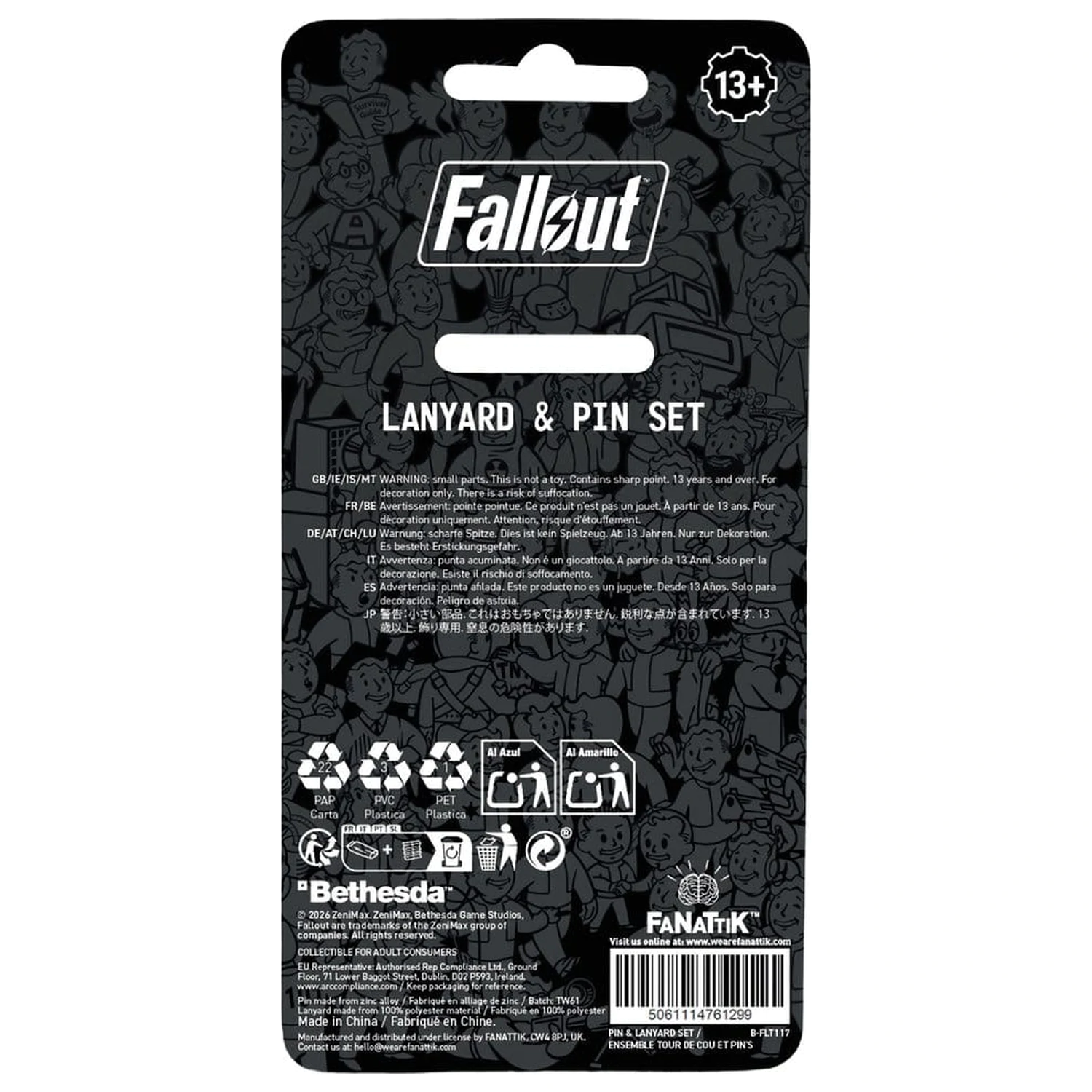 Fallout Vault-Tec Overseer Lanyard si set insigna pin poza produsului
