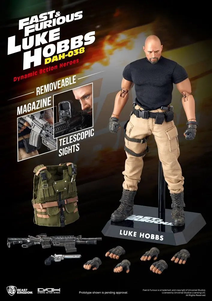 Fast & Furious Dynamic 8ction Heroes Figurina de acțiune 1/9 Luke Hobbs 21 cm poza produsului