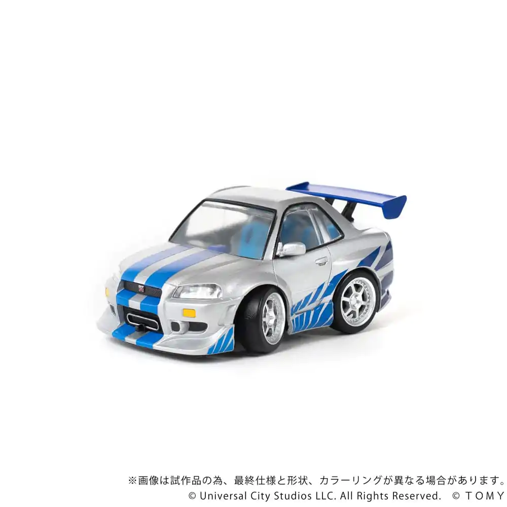 Fast & Furious Q-Village Vehicul with mini-figurina Nissan Skyline GT-R (R34) 9 cm poza produsului