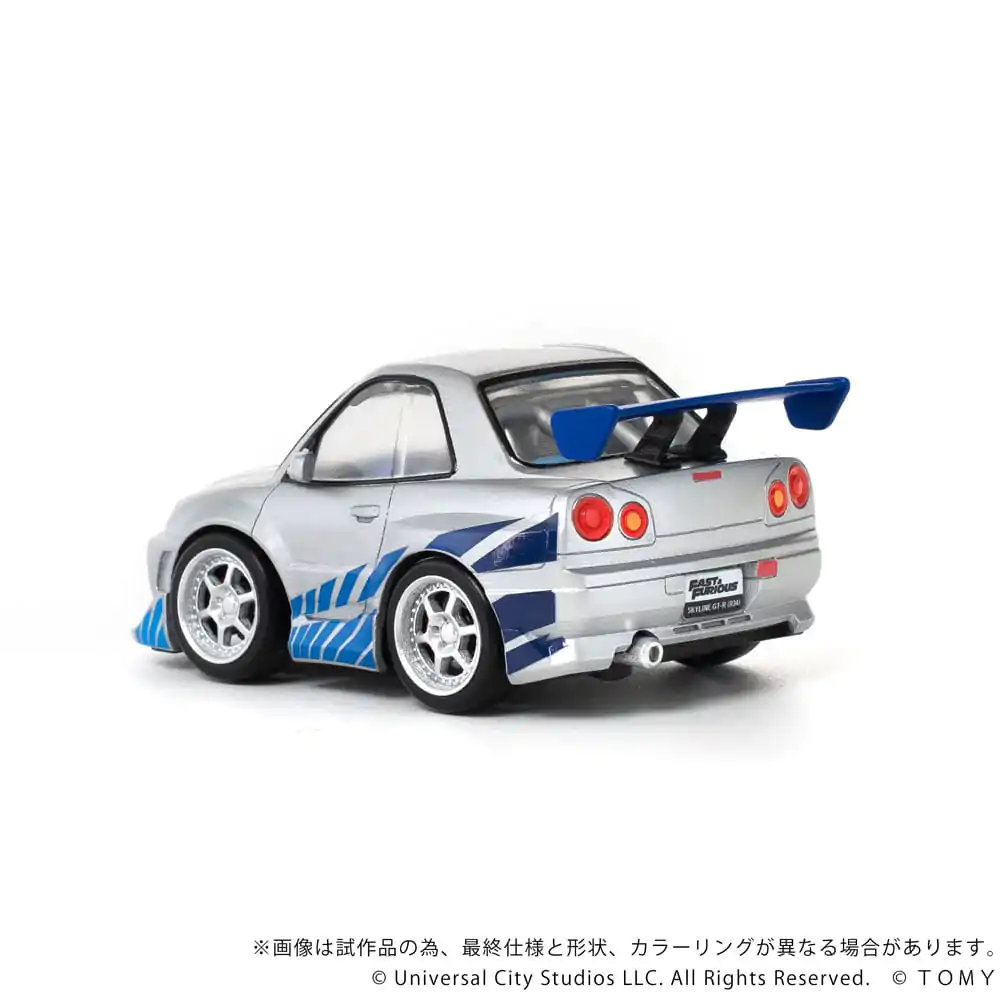 Fast & Furious Q-Village Vehicul with mini-figurina Nissan Skyline GT-R (R34) 9 cm poza produsului