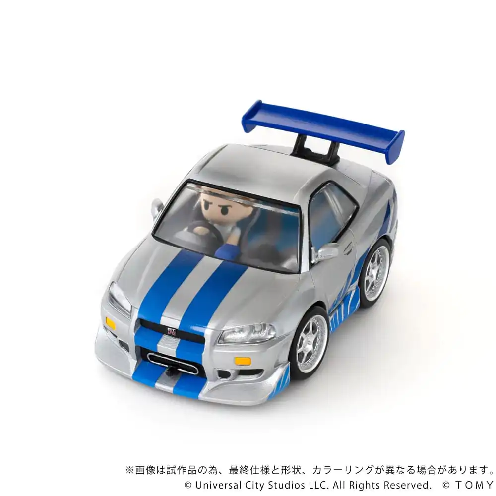 Fast & Furious Q-Village Vehicul with mini-figurina Nissan Skyline GT-R (R34) 9 cm poza produsului