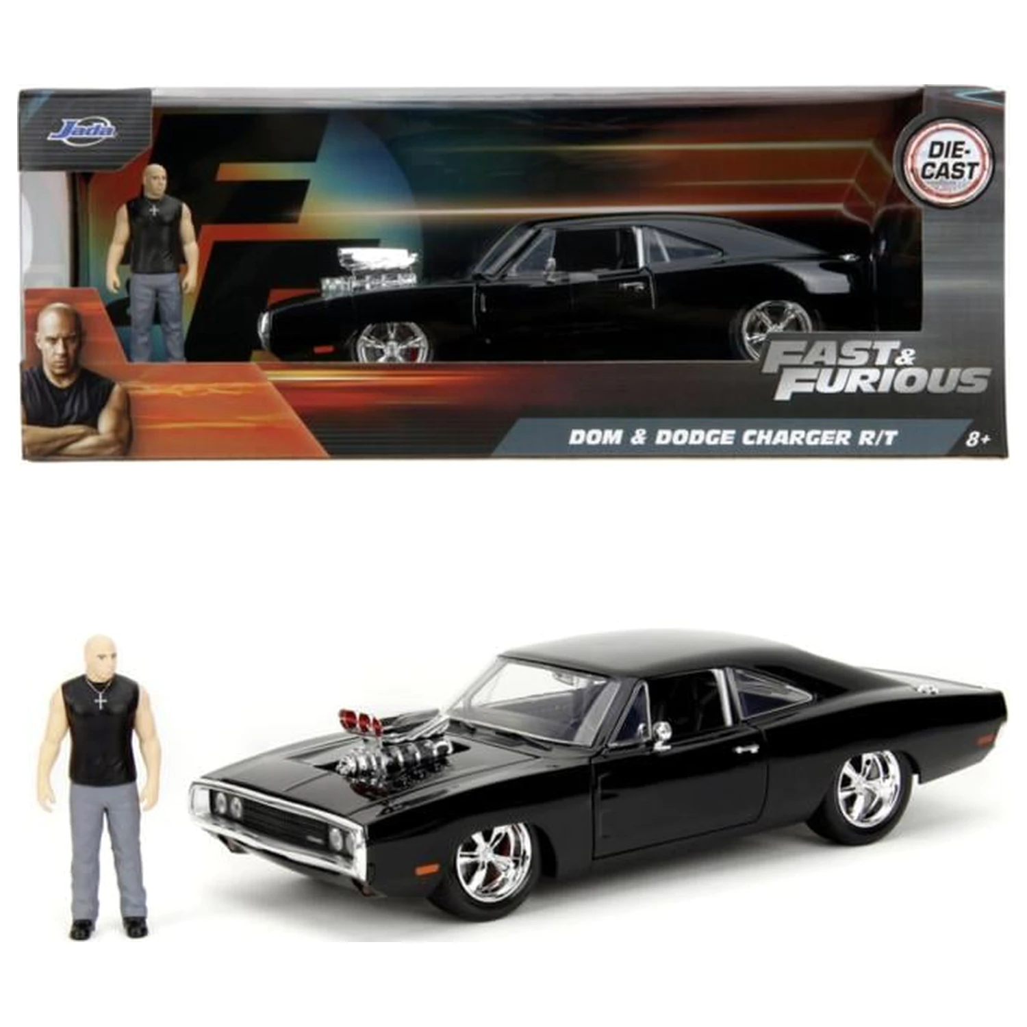 Fast & Furious 1970 Dodge Charger + Figurina 1:24 poza produsului