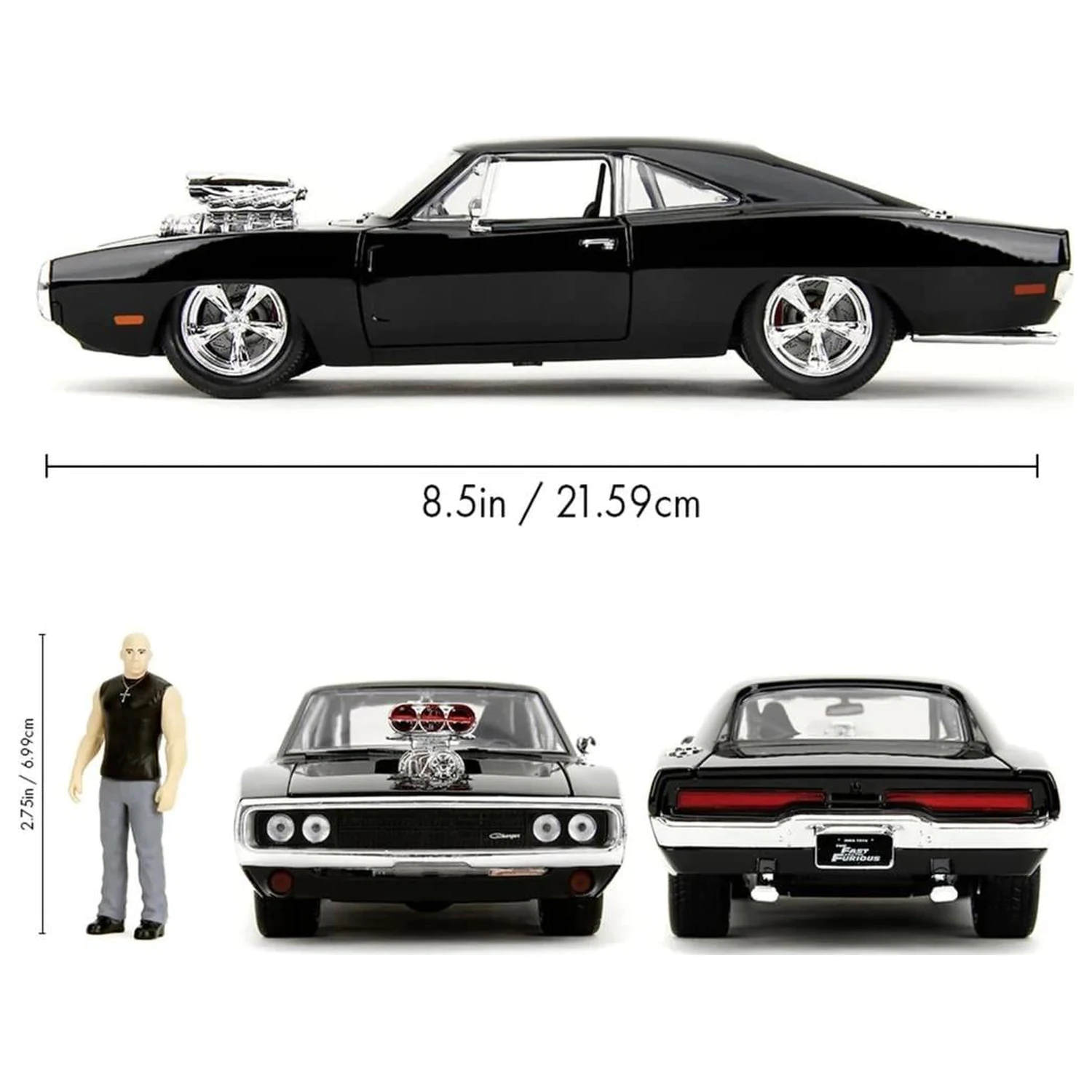Fast & Furious 1970 Dodge Charger + Figurina 1:24 poza produsului