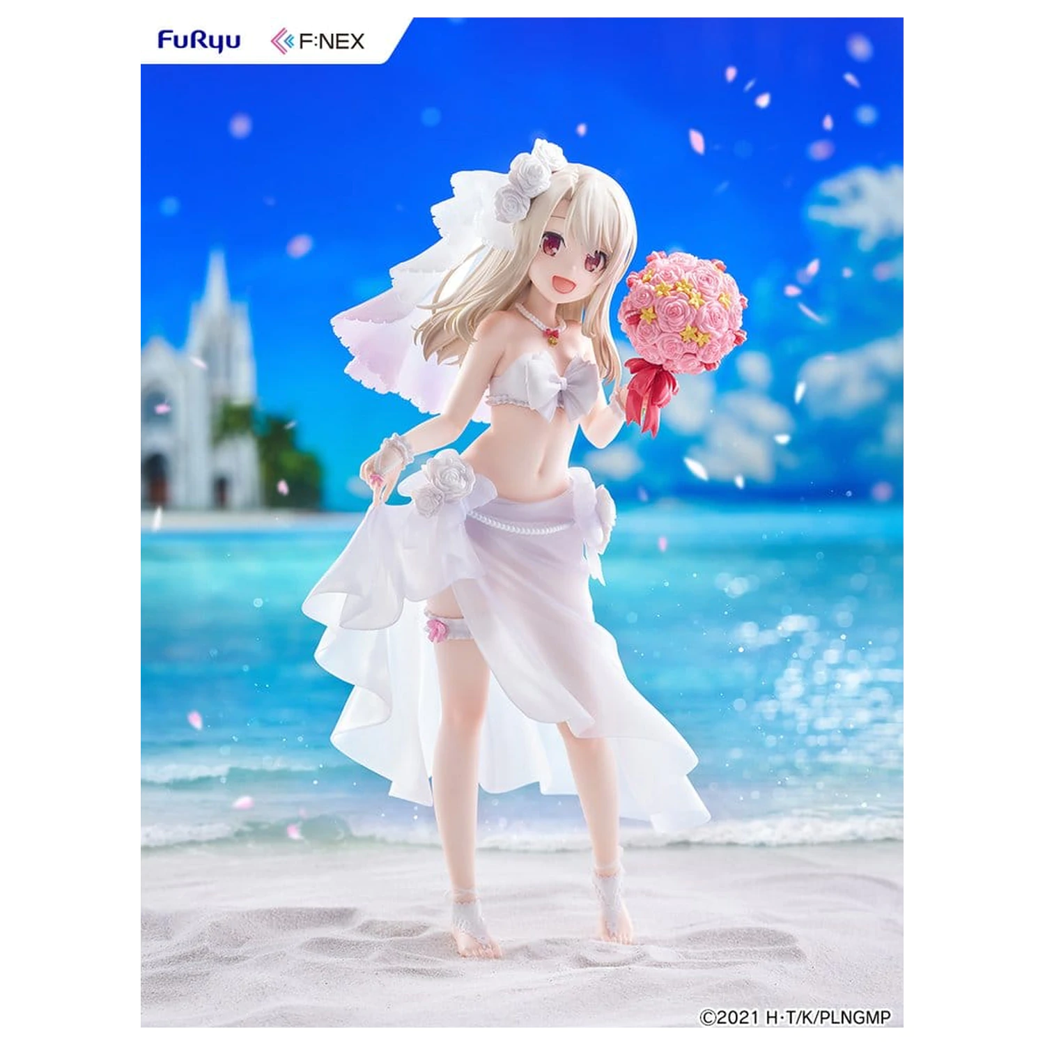 Fate/kaleid liner Prisma Illya: Licht - The Nameless Girl F:NEX figurina PVC 1/7 Illyasviel von Einzbern Wedding Swimsuit Ver. 21 cm poza produsului