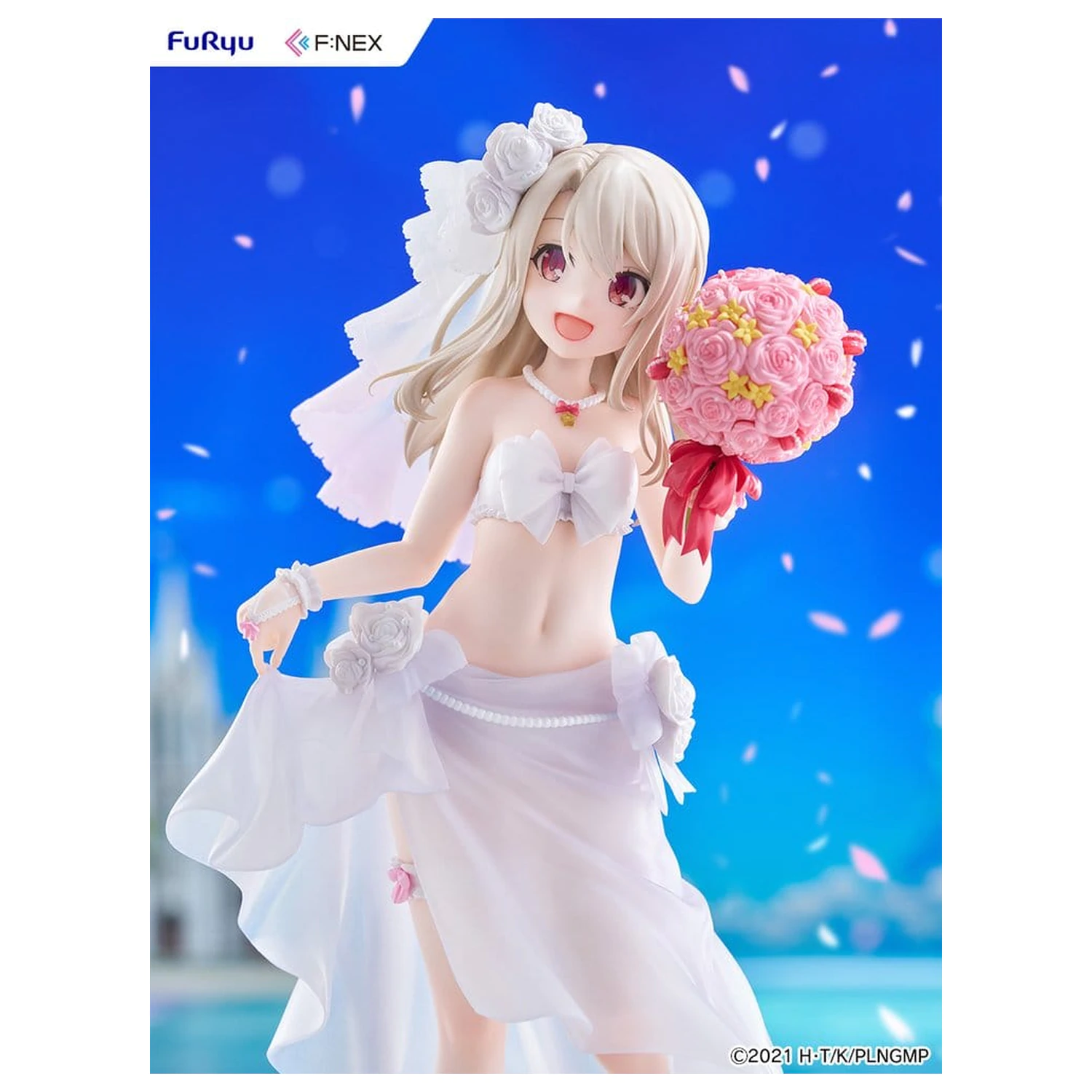 Fate/kaleid liner Prisma Illya: Licht - The Nameless Girl F:NEX figurina PVC 1/7 Illyasviel von Einzbern Wedding Swimsuit Ver. 21 cm poza produsului