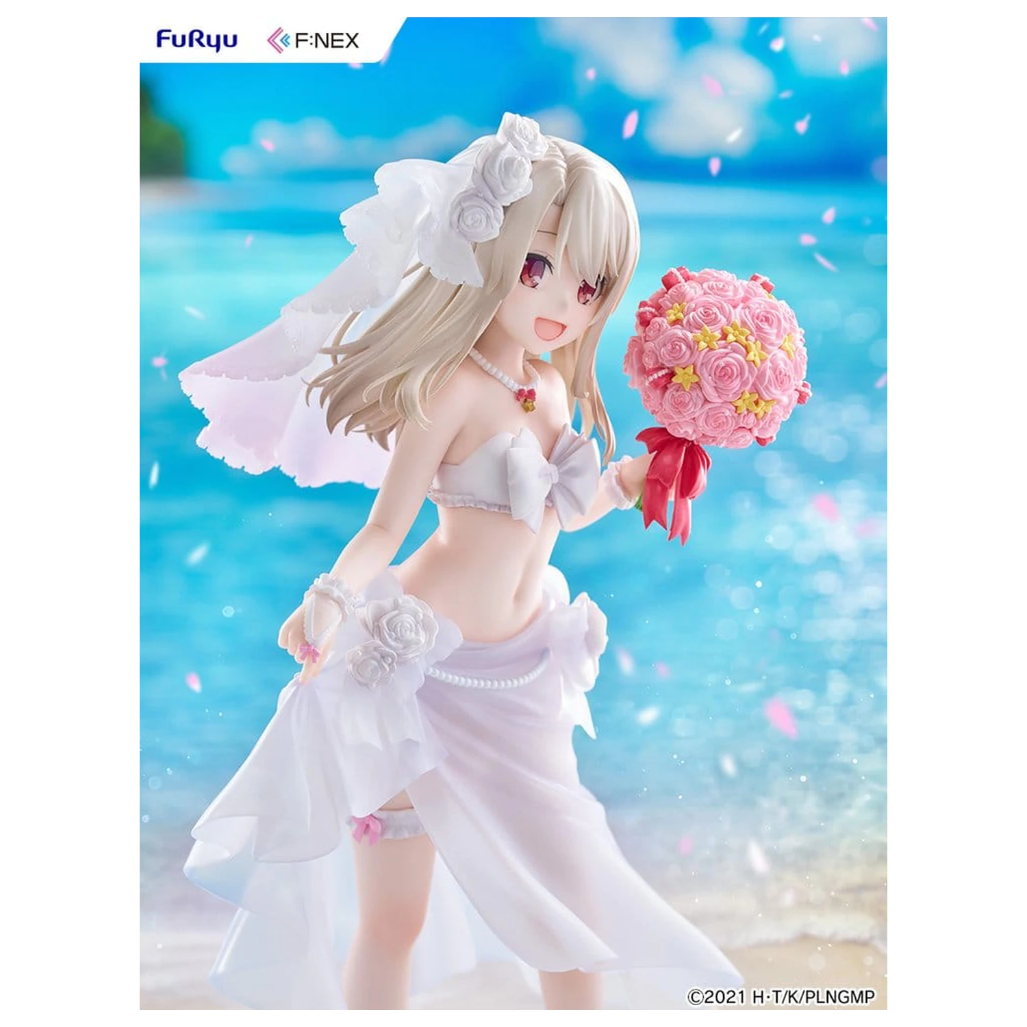 Fate/kaleid liner Prisma Illya: Licht - The Nameless Girl F:NEX figurina PVC 1/7 Illyasviel von Einzbern Wedding Swimsuit Ver. 21 cm poza produsului