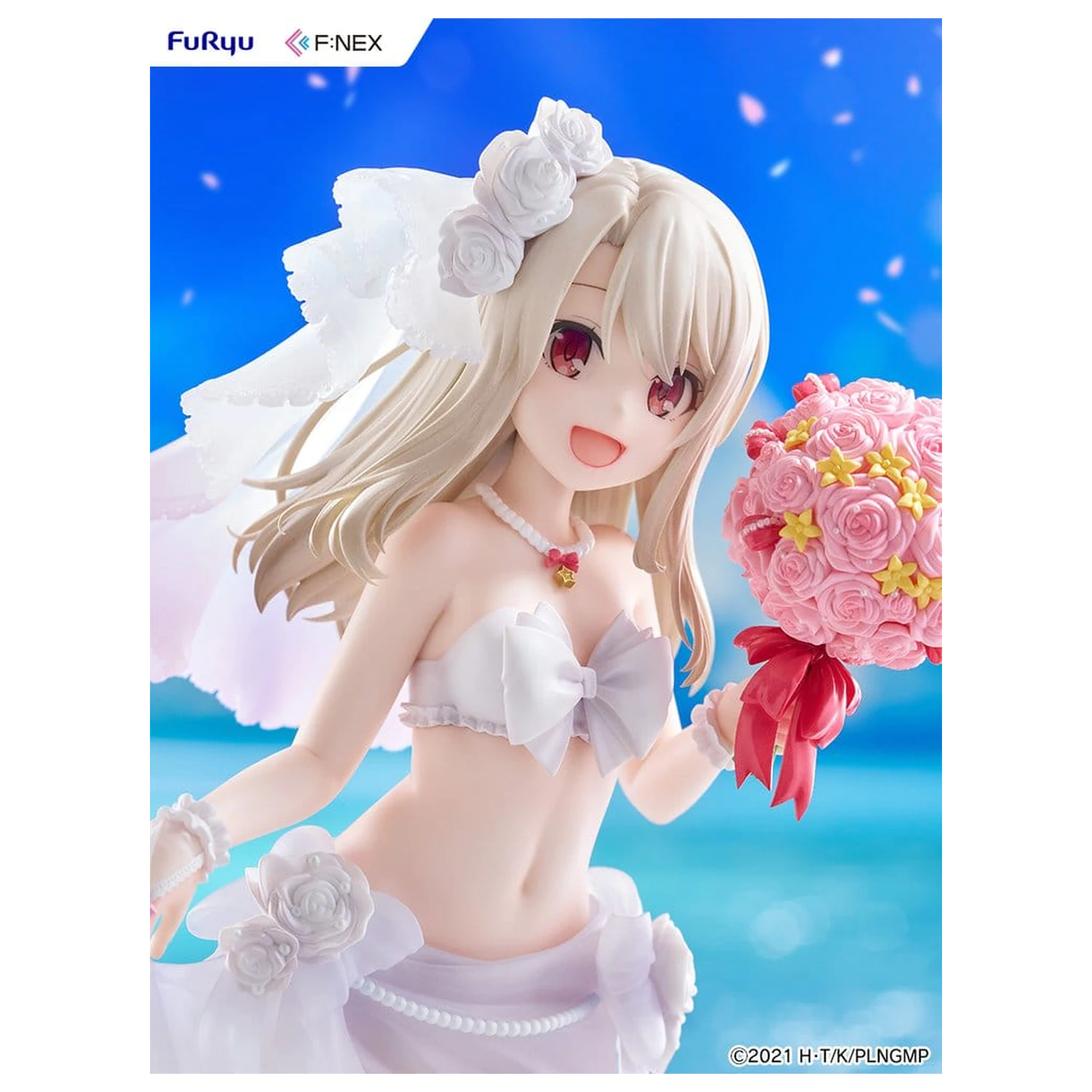 Fate/kaleid liner Prisma Illya: Licht - The Nameless Girl F:NEX figurina PVC 1/7 Illyasviel von Einzbern Wedding Swimsuit Ver. 21 cm poza produsului
