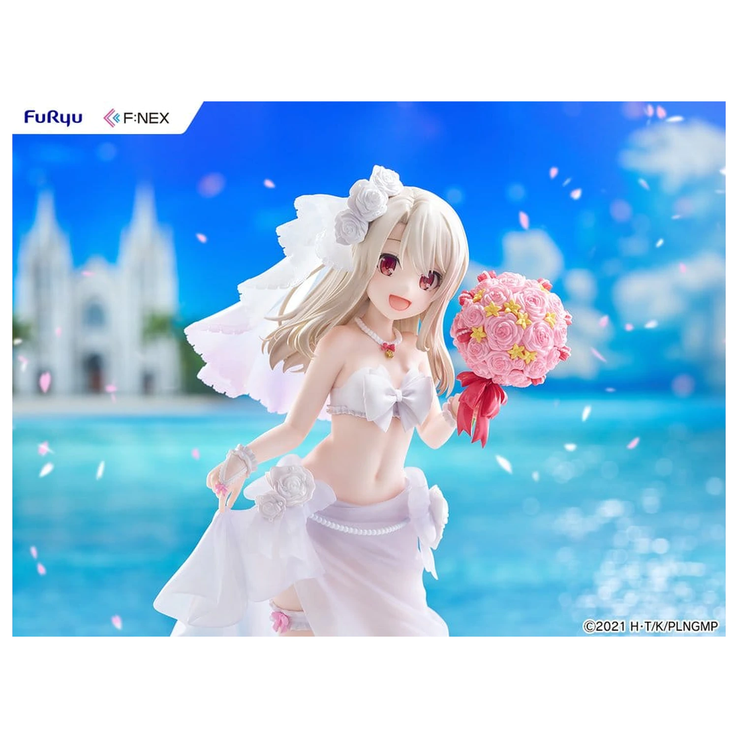 Fate/kaleid liner Prisma Illya: Licht - The Nameless Girl F:NEX figurina PVC 1/7 Illyasviel von Einzbern Wedding Swimsuit Ver. 21 cm poza produsului