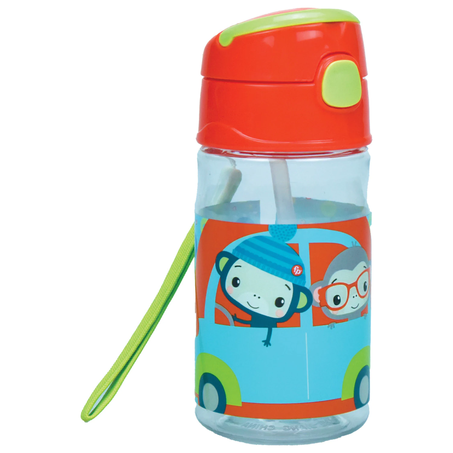 Fisher-Price Animals Car Plastic Straw Sticla cu carlig 350 ml poza produsului