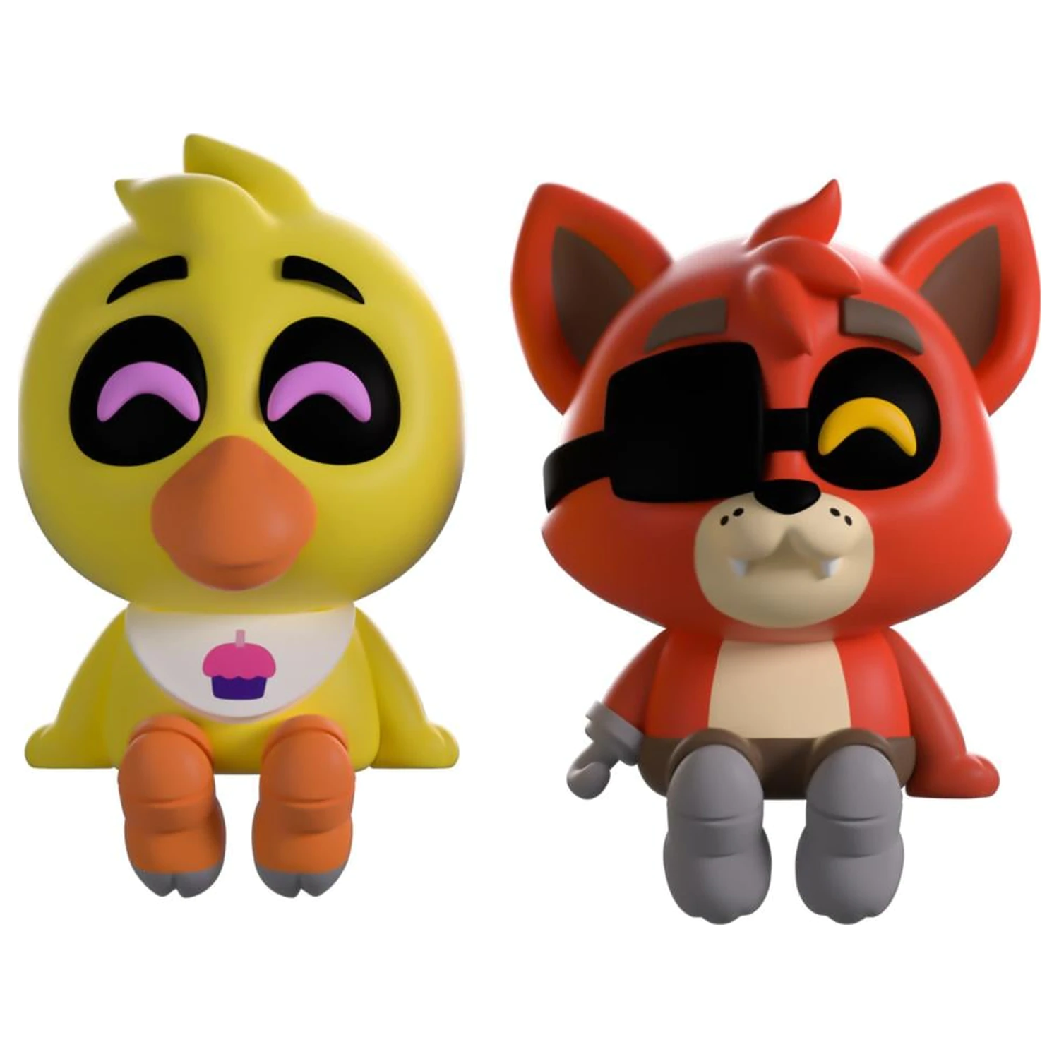 Figurine Five Nights at Freddy's Chica & Foxy Monitor Buddiez 6 cm poza produsului