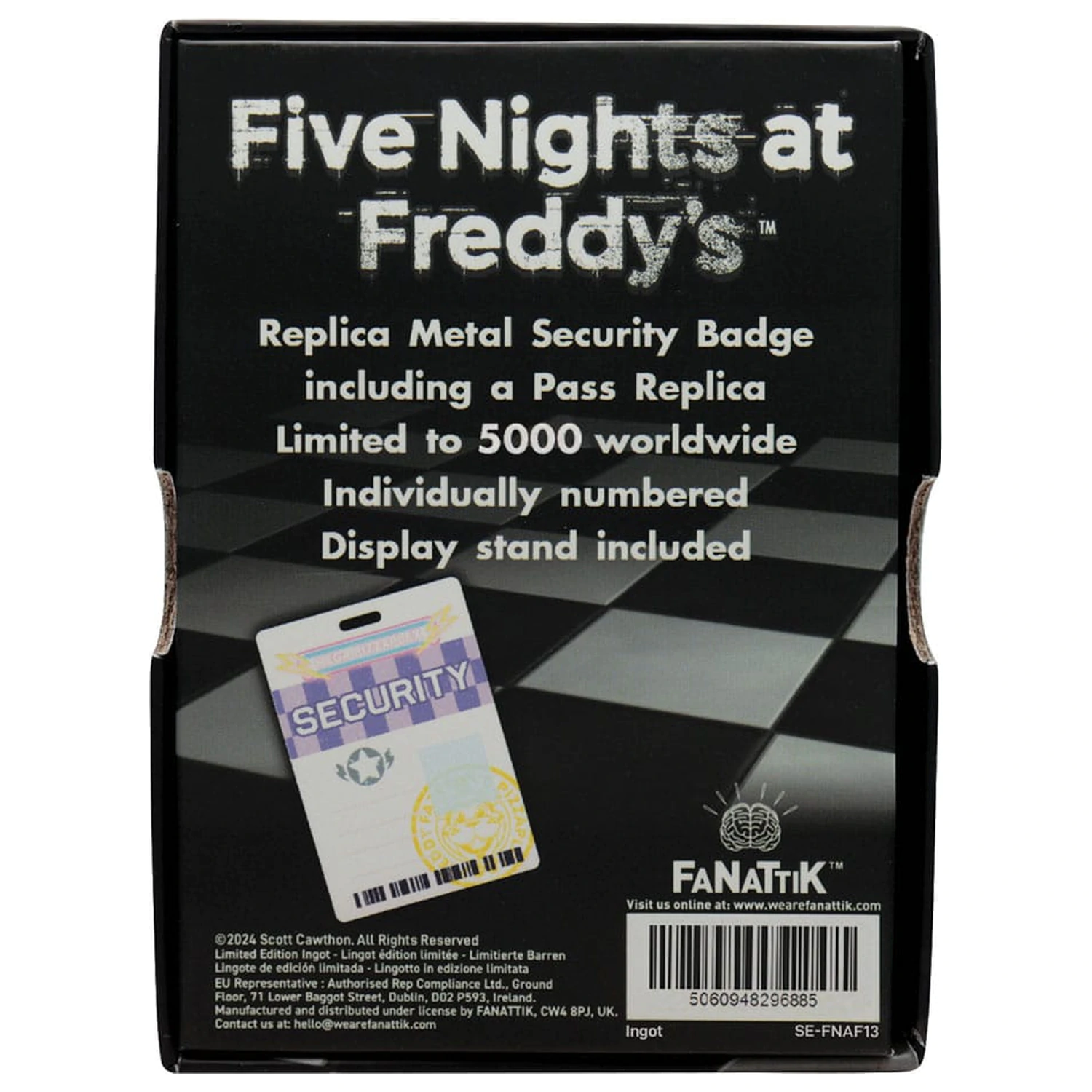 Five Nights at Freddys Replica ecuson de securitate din alama antica poza produsului