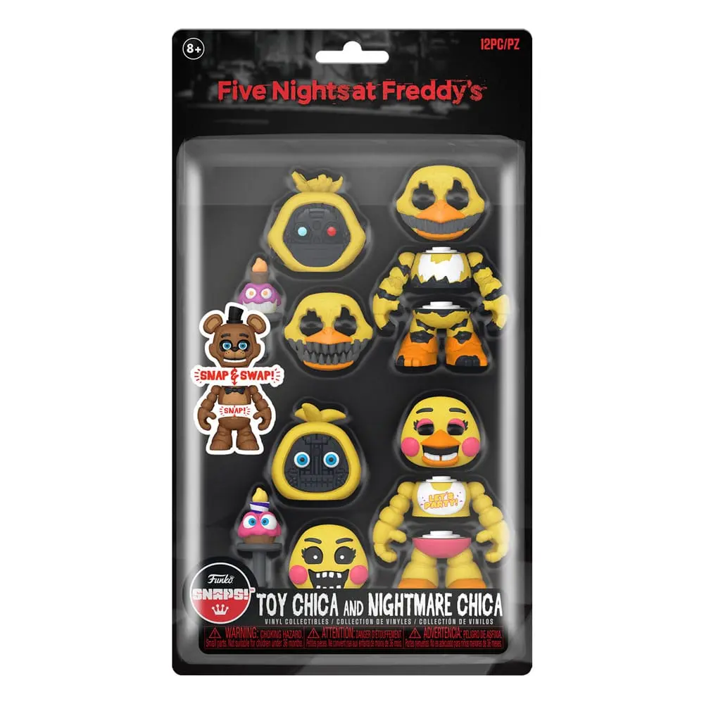 Five Nights at Freddy's Snap Action Figurine Nightmare Chica & Toy Chica 9 cm poza produsului