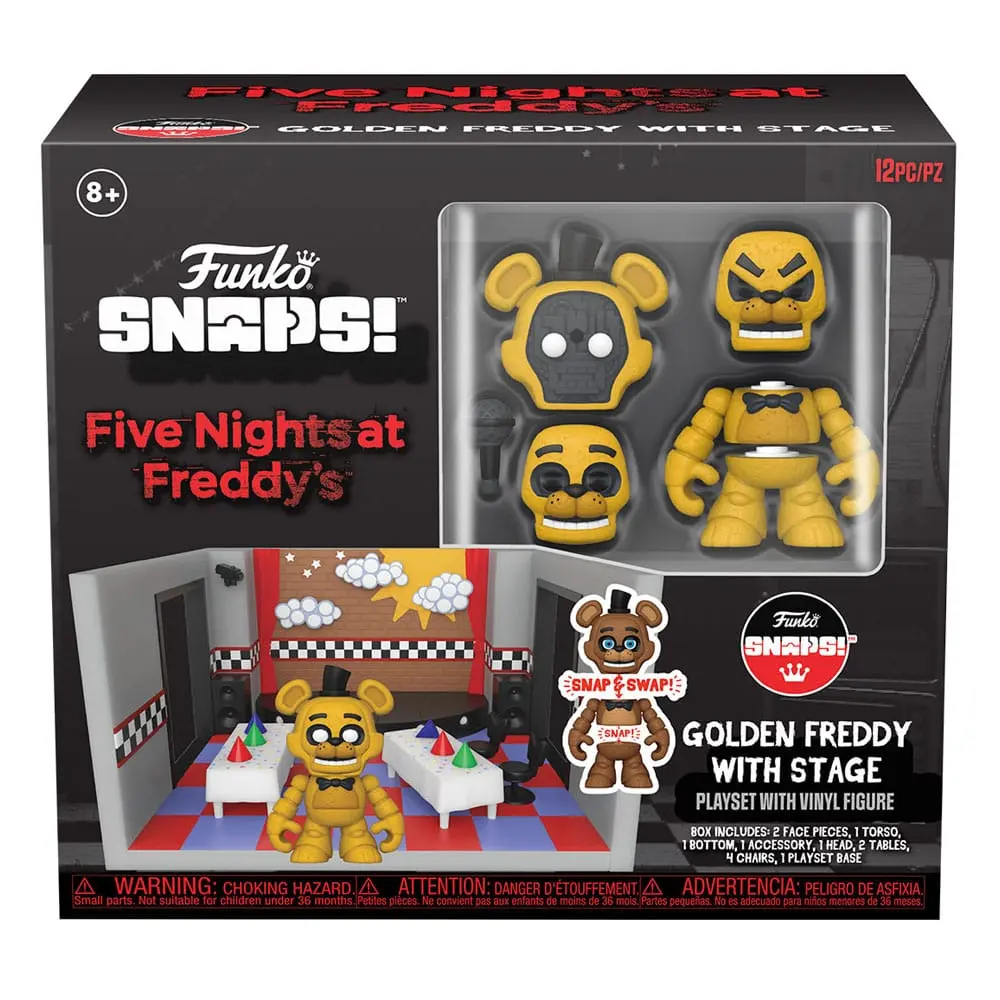 Five Nights at Freddy's Snap Playset si Figurina de Actiune Scena cu Freddy (GD) 9 cm poza produsului