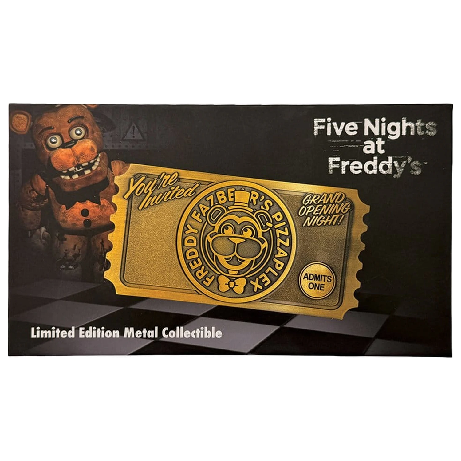 Five Nights at Freddy's Replica Pizzaplex Opening Night Ticket Editie Limitata poza produsului
