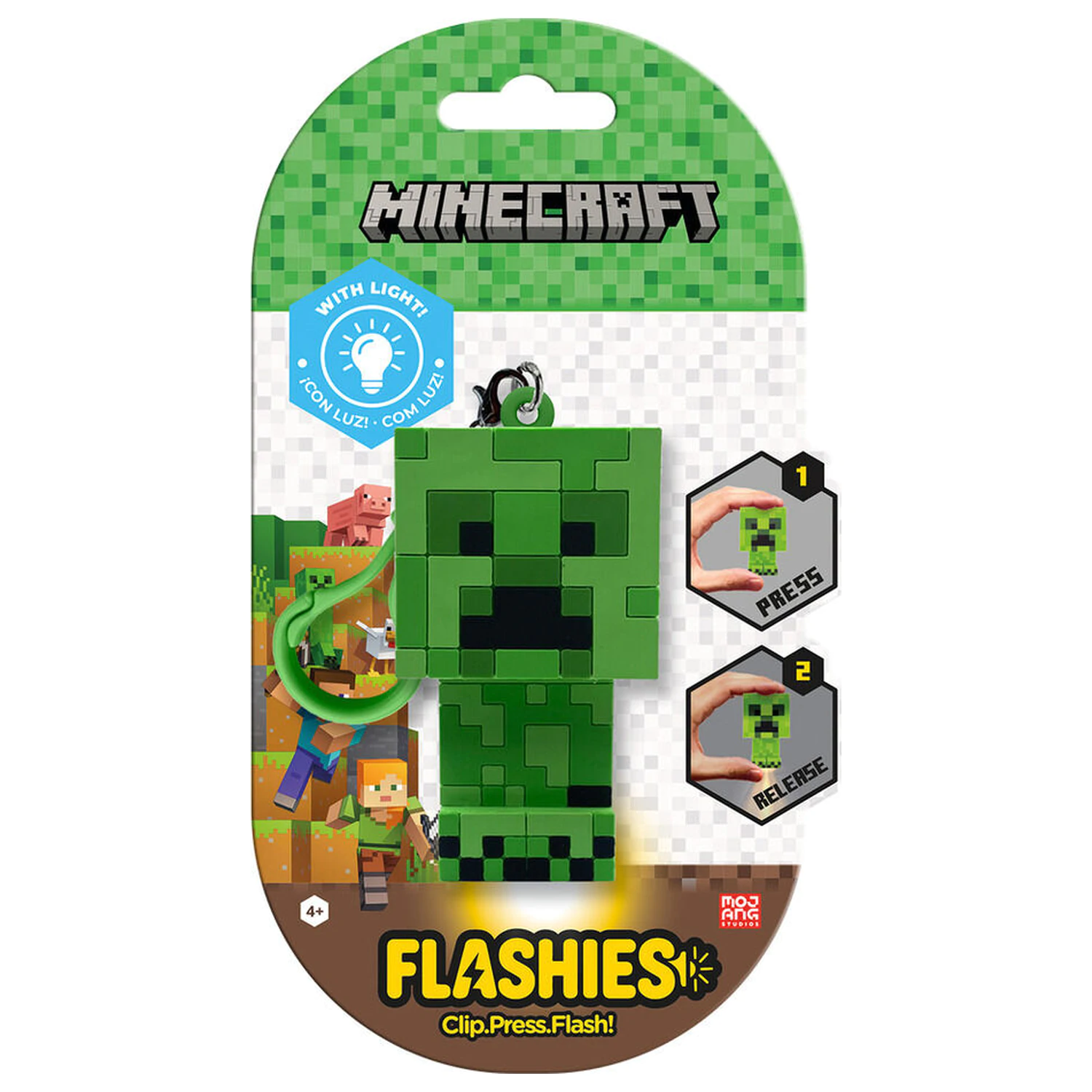Flashies Minecraft 3D breloc cu lanterna led poza produsului