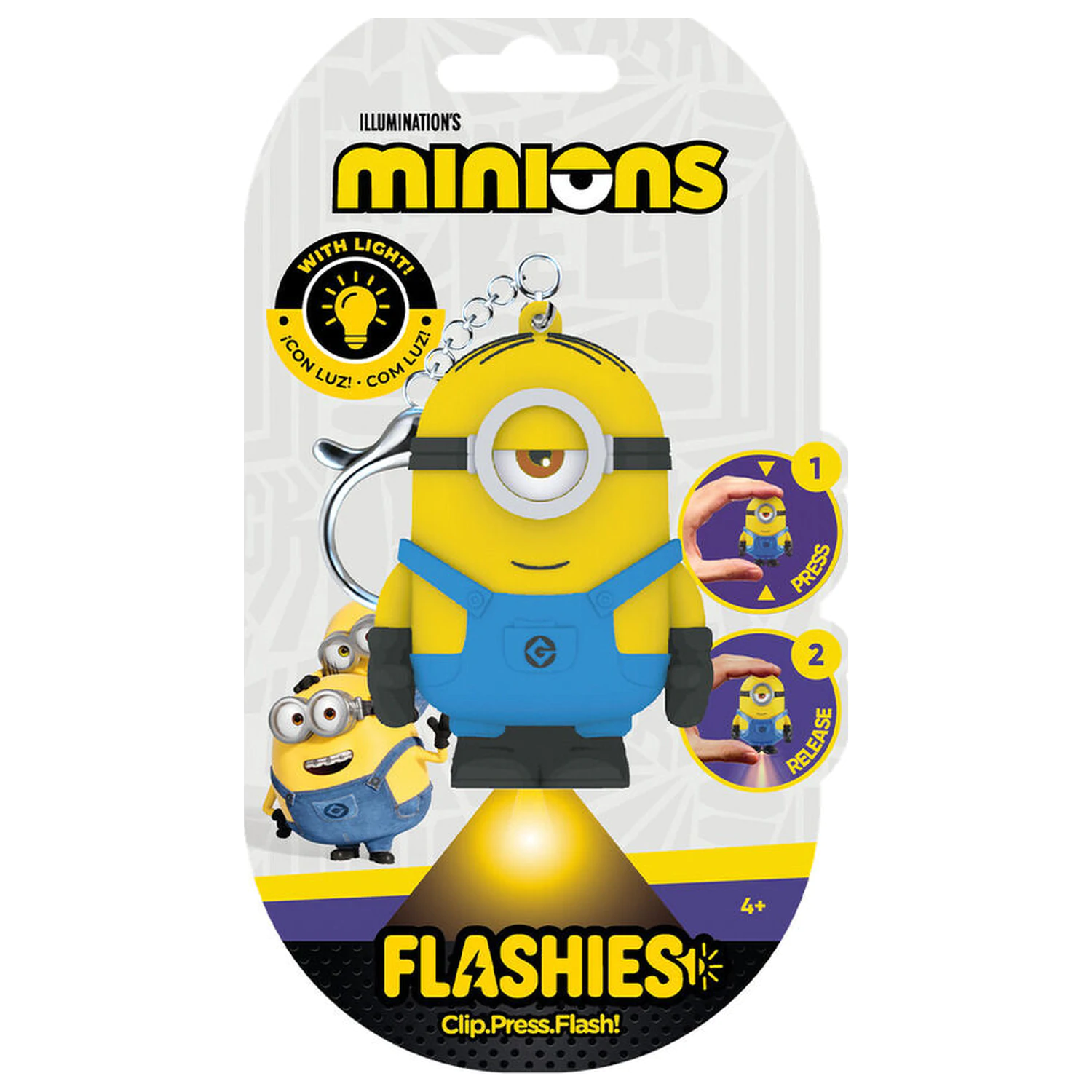 Flashies Minions breloc 3D cu lanterna led poza produsului