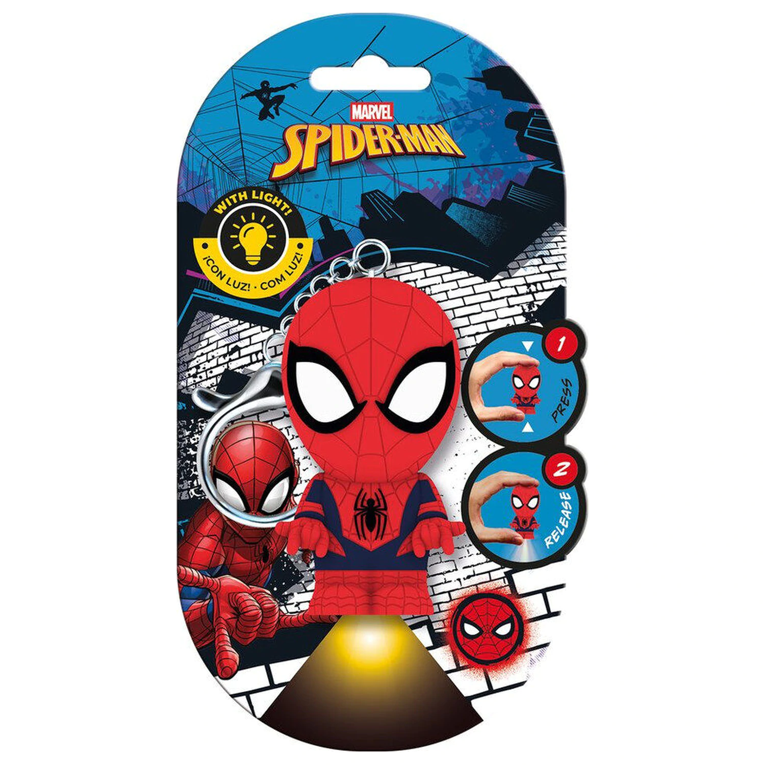Flashies Marvel Spiderman 3D breloc cu lanterna LED poza produsului