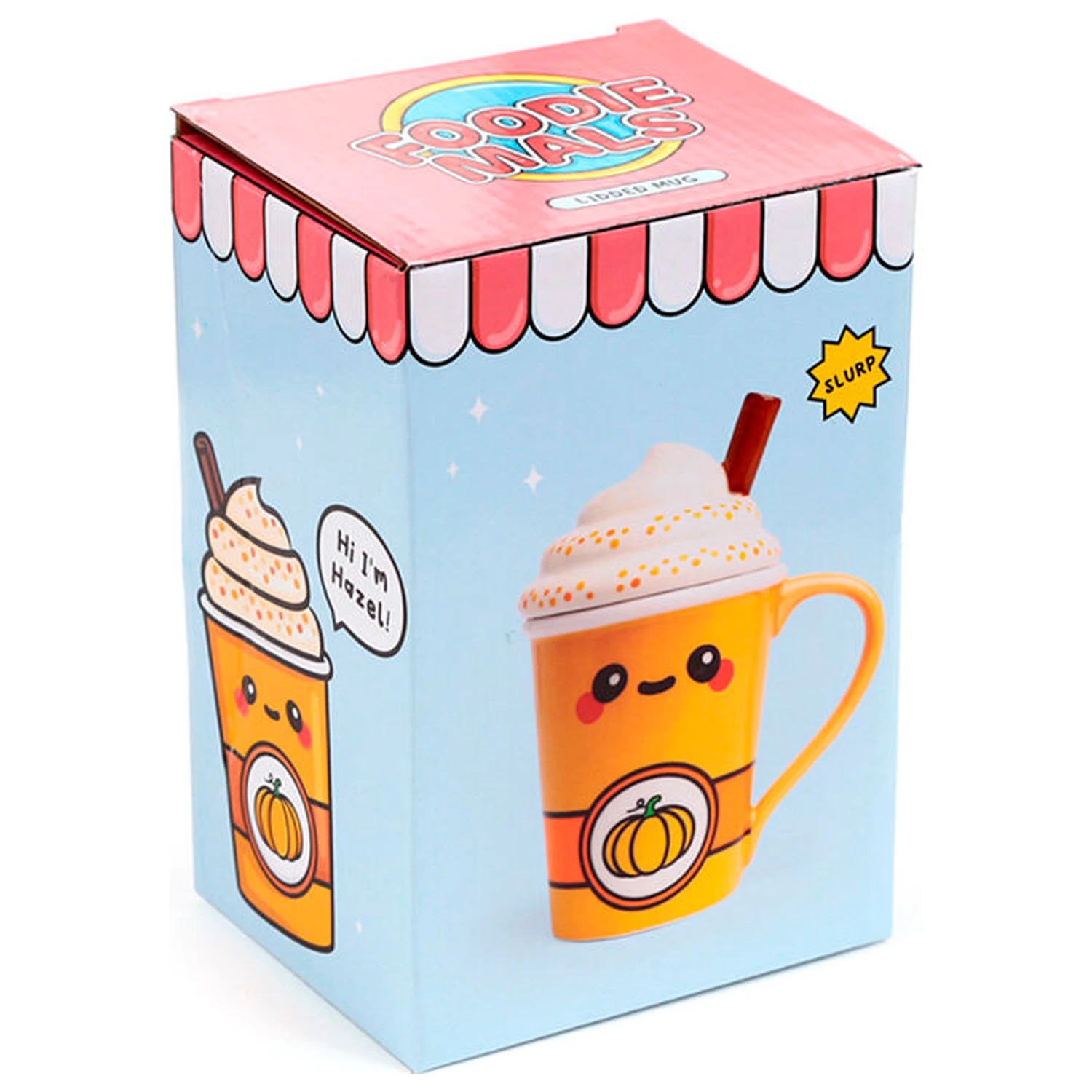 Foodiemals Latte cana din ceramica cu capac in forma de dovleac cu capacitate 325ml poza produsului