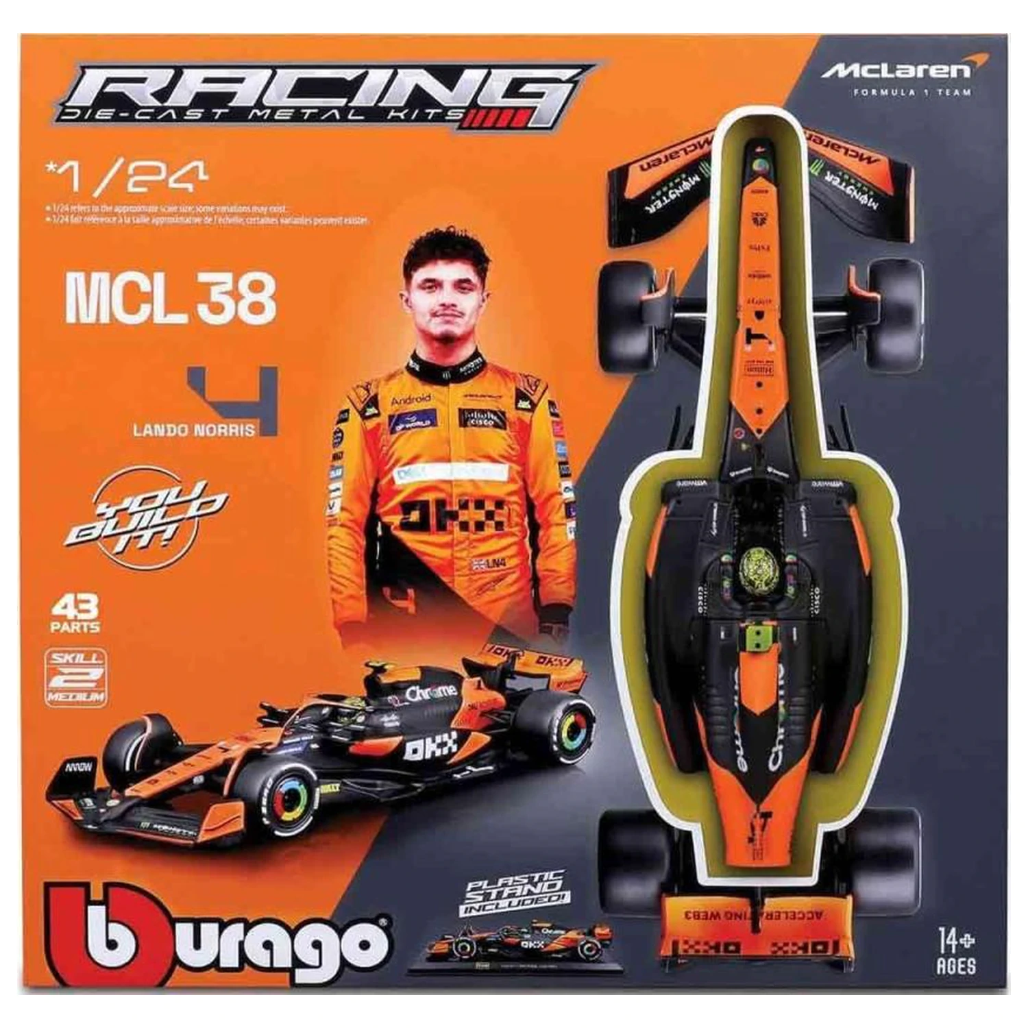 Formula 1 F1 McLaren MCL38 Lando Norris Model Kit 1:24 poza produsului