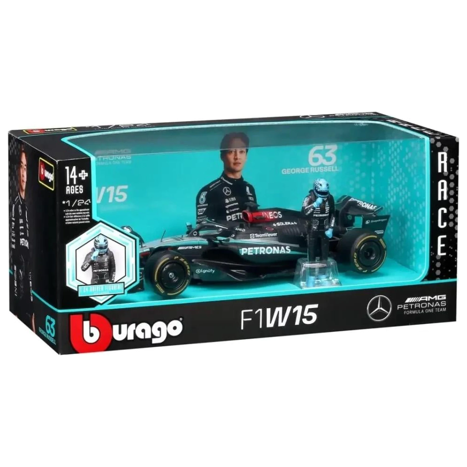 Formula 1 F1 Mercedes W15 E Perf. 2023 Russell Die-cast Model 1/24 poza produsului