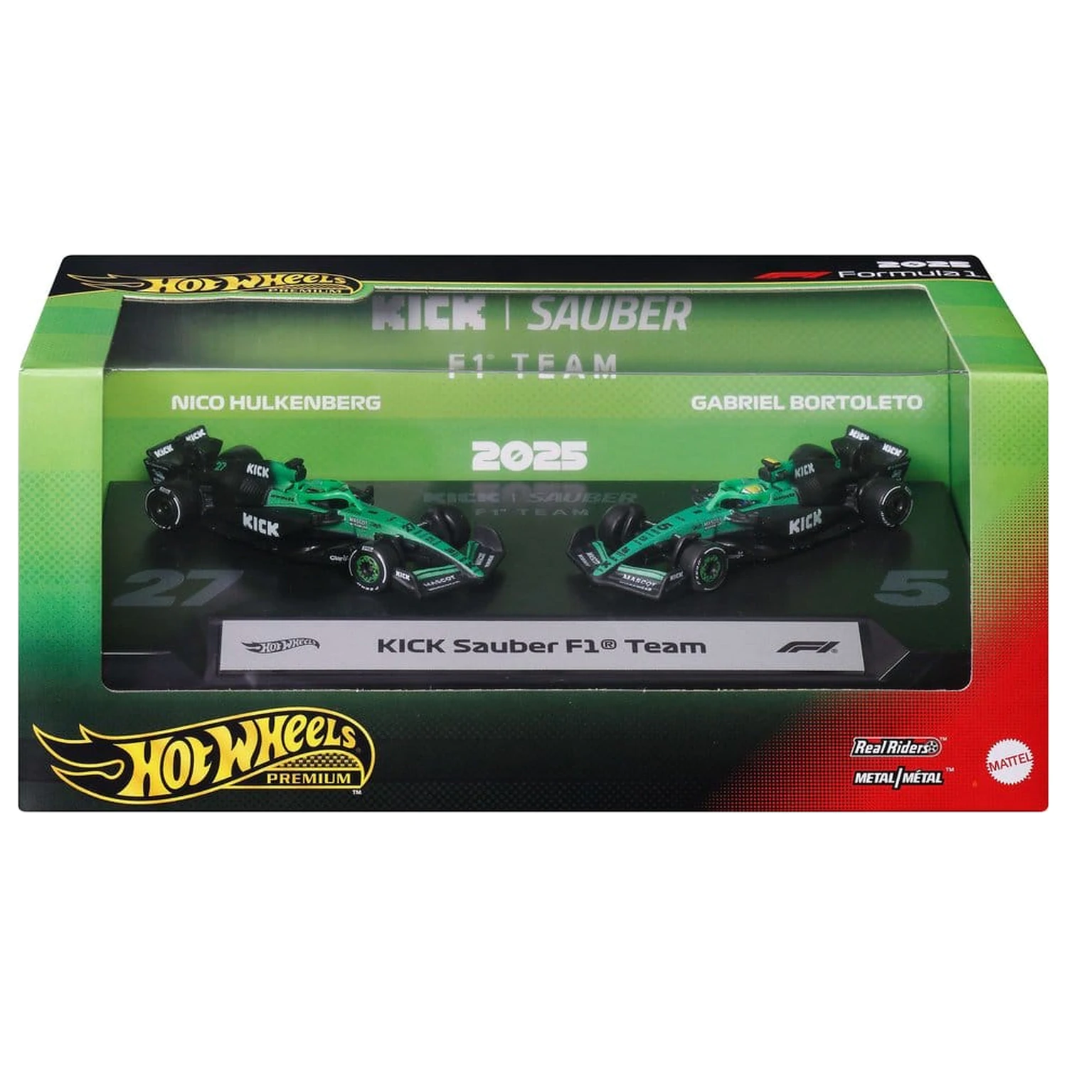 Formula 1 Hot Wheels Vehicule Premium Die-Cast Pachet de 2 bucati 1/64 KICK Sauber Team poza produsului