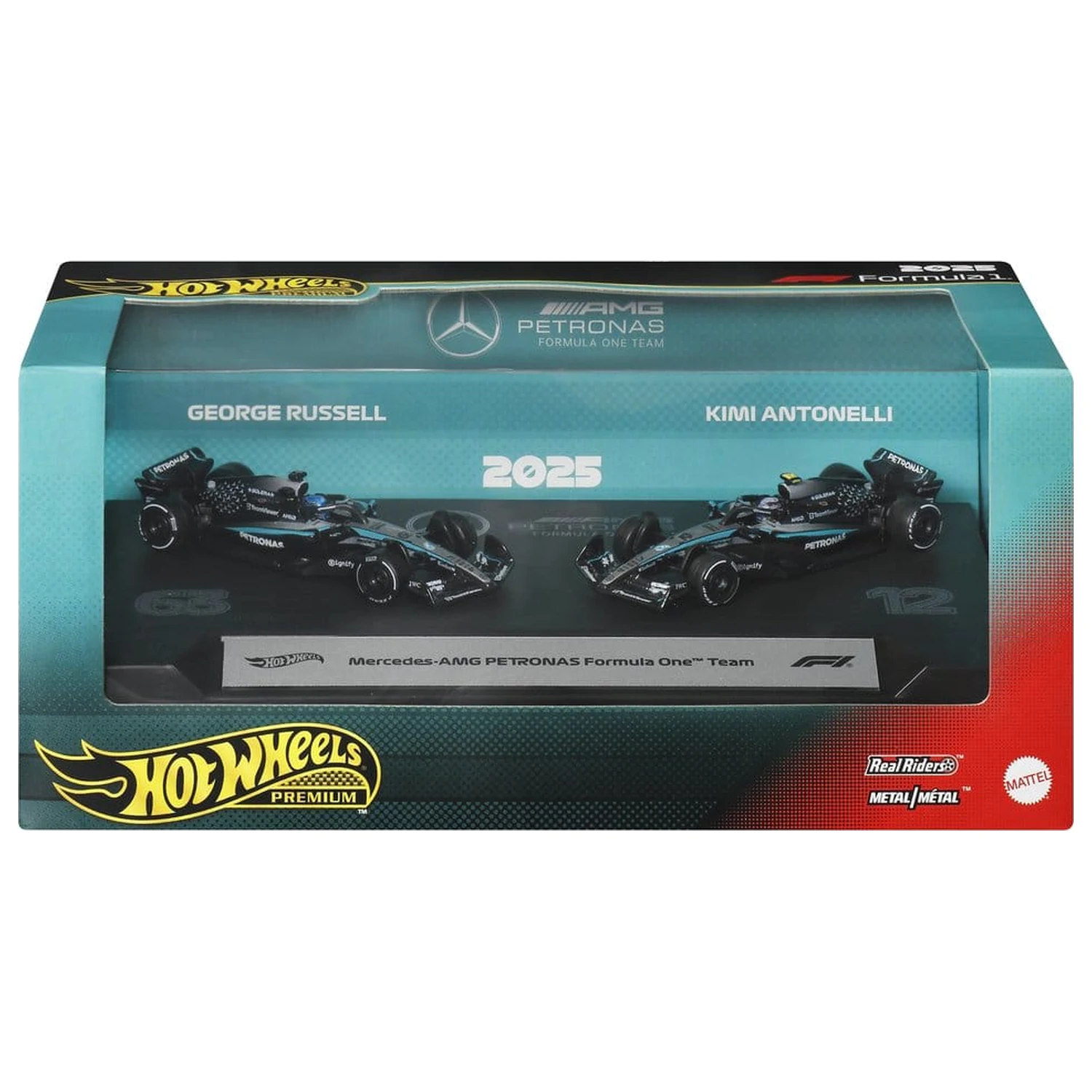 Formula 1 Hot Wheels Premium Die-Cast Vehicle 2-Pack 1:64 Team Mercedes-AMG PETRONAS poza produsului