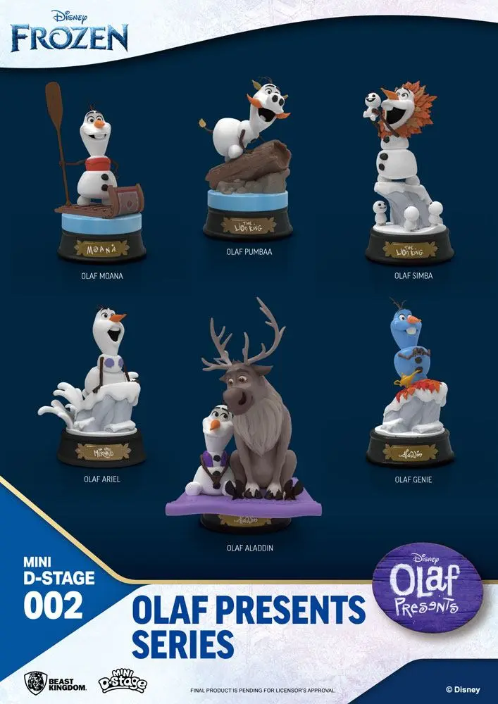 Frozen Mini Diorama Stage Statues 6 piese Olaf Presents 12 cm poza produsului