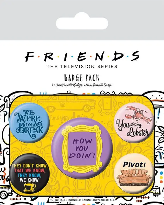 Friends Pin-Back Buttons Set de 5 Bucăți Quotes poza produsului