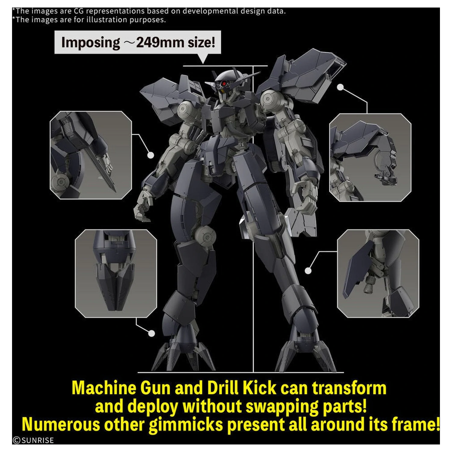 Full Mechanics 1/100 Graze Ein Mobile Suit Gundam Iron-Blooded Orphans Kit model poza produsului