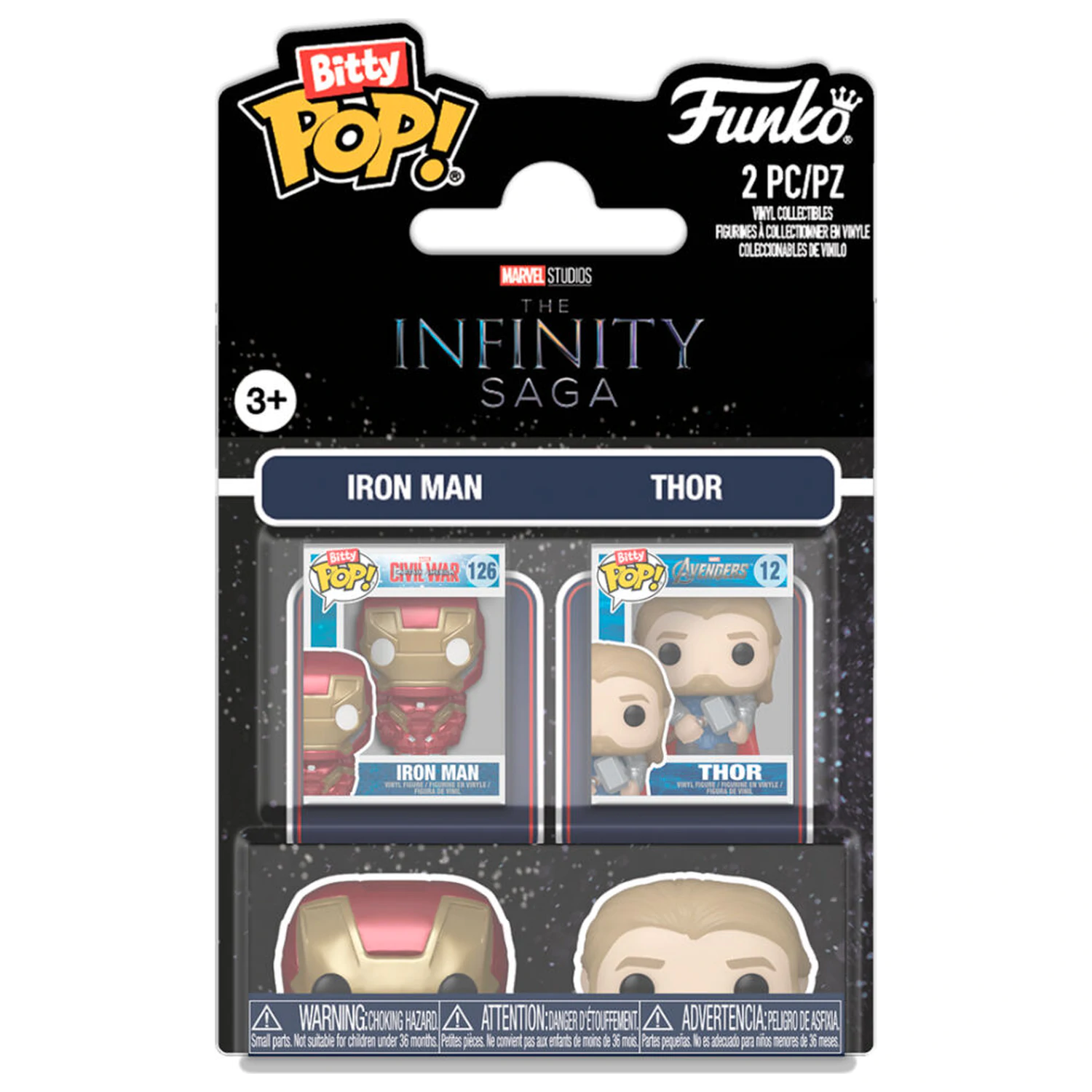 Funko Bitty POP pachet cu 2 figurine Marvel Infinity Saga Iron Man si Thor poza produsului