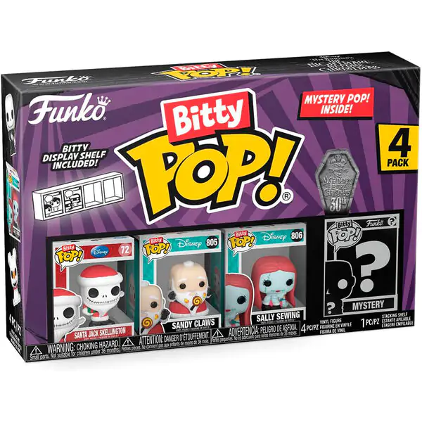 Bitty POP! Figurina Vinyl Set 4 piese Disney Nightmare Before Christmas Santa Jack poza produsului