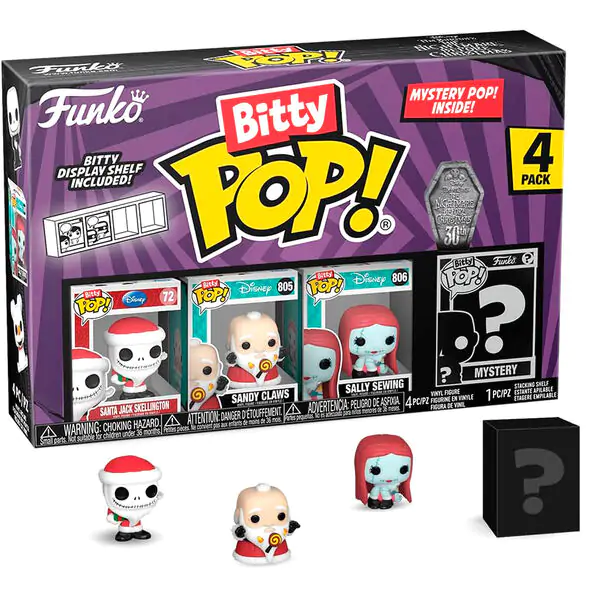 Bitty POP! Figurina Vinyl Set 4 piese Disney Nightmare Before Christmas Santa Jack poza produsului