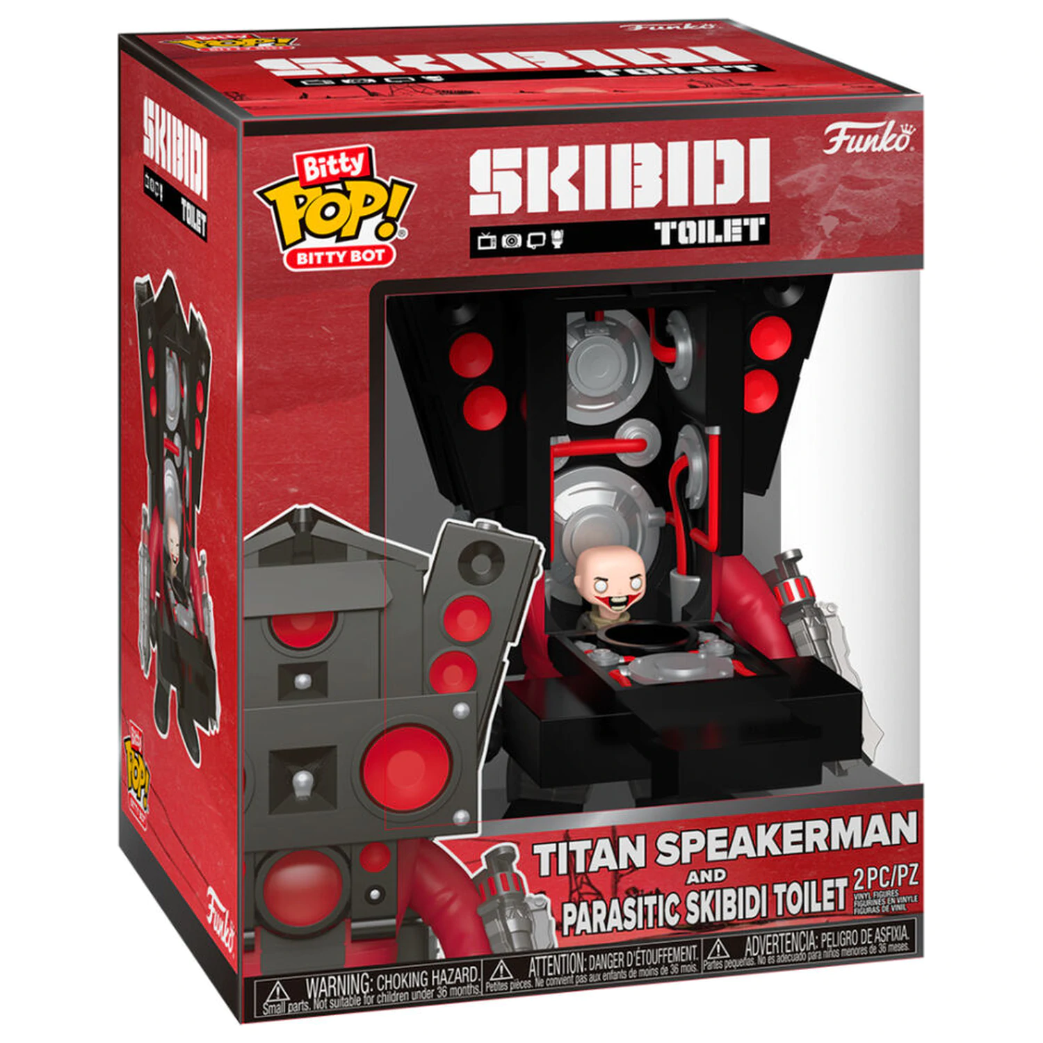 Funko Bitty Pop Bots figurina Skibidi Toilet Titan Speakerman and Parasitic Skibidi Toilet poza produsului