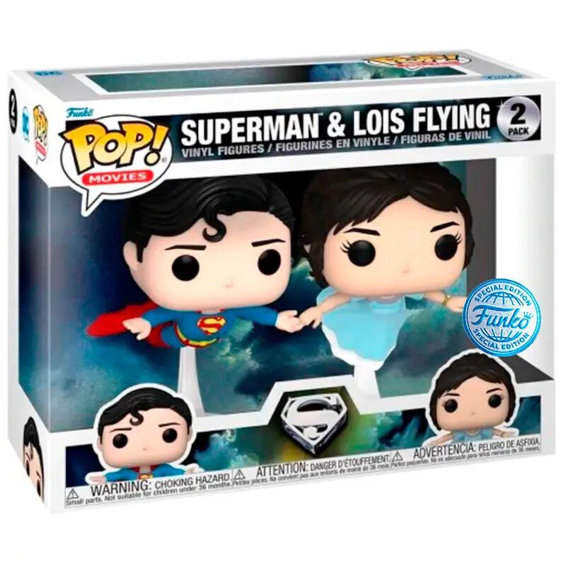 POP pachet 2 figurine DC Comics Superman & Lois Flying Exclusive poza produsului