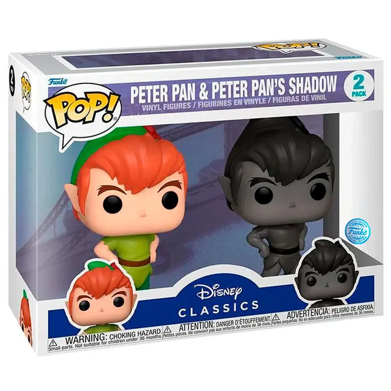 Disney Peter Pan POP! Figurine Vinyl 2-Pack Peter Pan cu Umbră 9 cm poza produsului