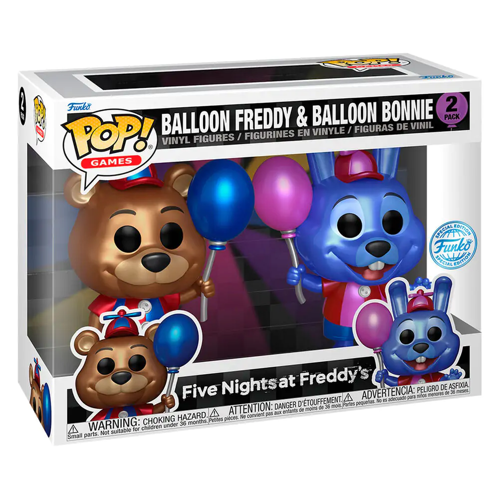 Funko POP pachet 2 figurine Five Nights at Freddys Ballon Freddy & Balloon Bonnie Exclusive poza produsului