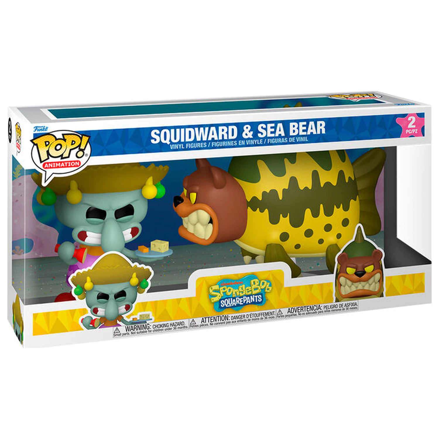 Funko POP Pack cu 2 figurine SpongeBob SquarePants Squidward si Sea Bear poza produsului