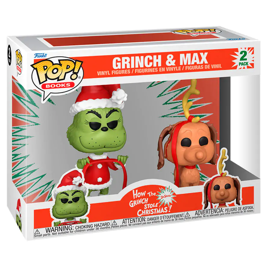 The Grinch(Anniversary) Funko POP! Cărți Figurine Vinyl 2-Pack Grinch w/ Max 9 cm poza produsului