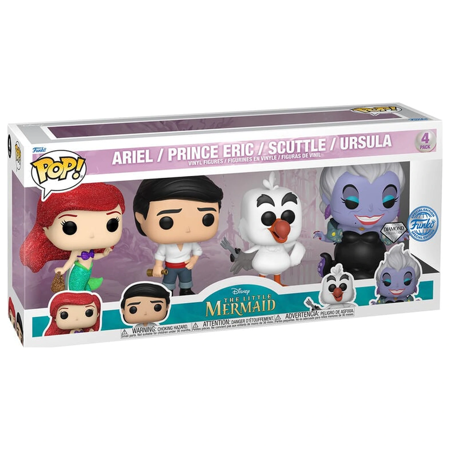 Pachet de 4 figurine Funko POP Disney Little Mermaid Exclusive poza produsului