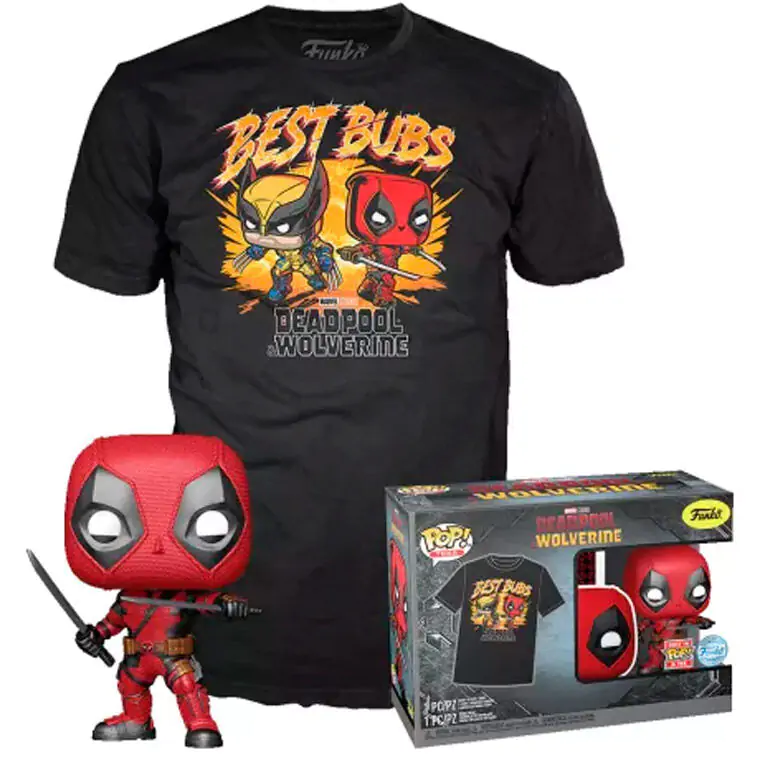 Set figurine Funko POP & Tricou Marvel Deadpool & Wolverine poza produsului