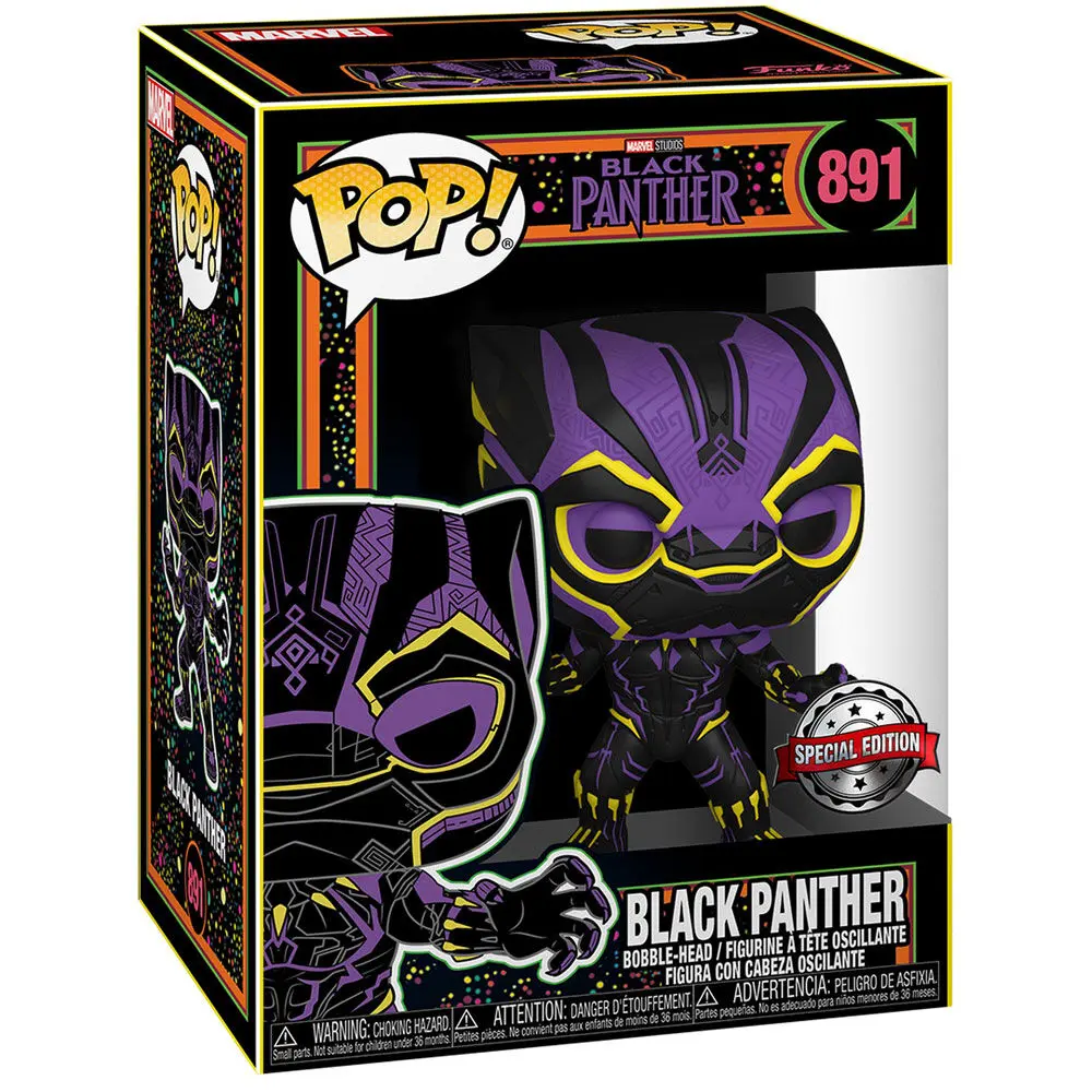 Funko POP & tricou Marvel Wakanda Forever figurină Pantera Neagră & cutie tricou Exclusiv poza produsului