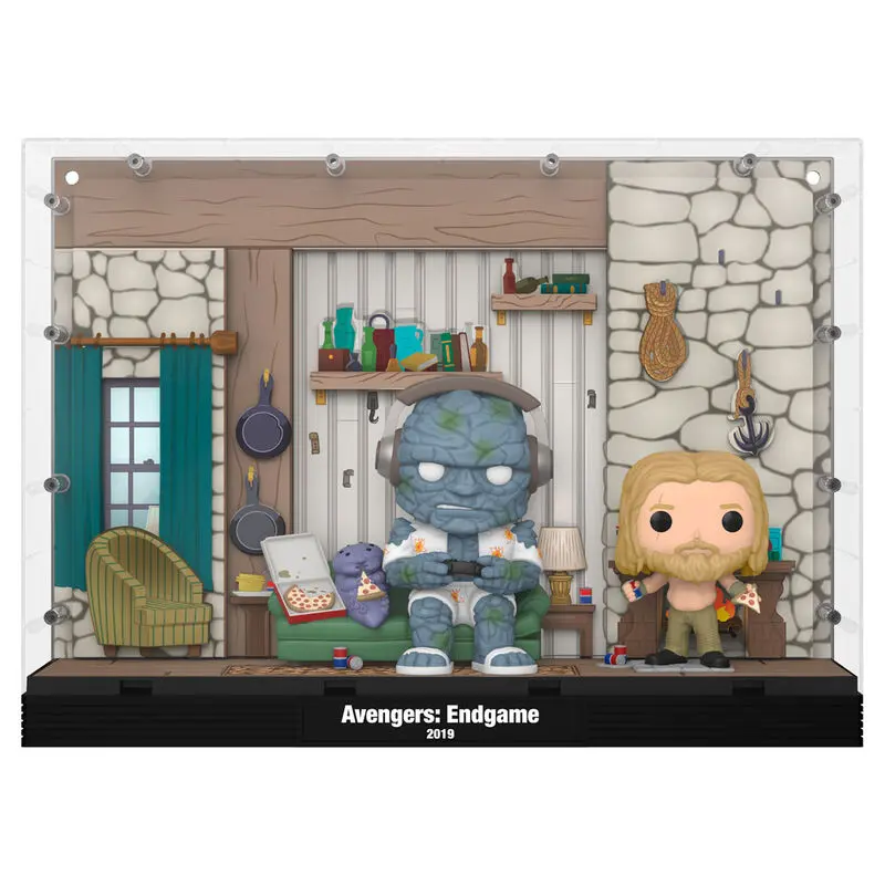 Pachet de 2 figurine din vinil Avengers Endgame POP Moments Deluxe Thors House 9 cm poza produsului