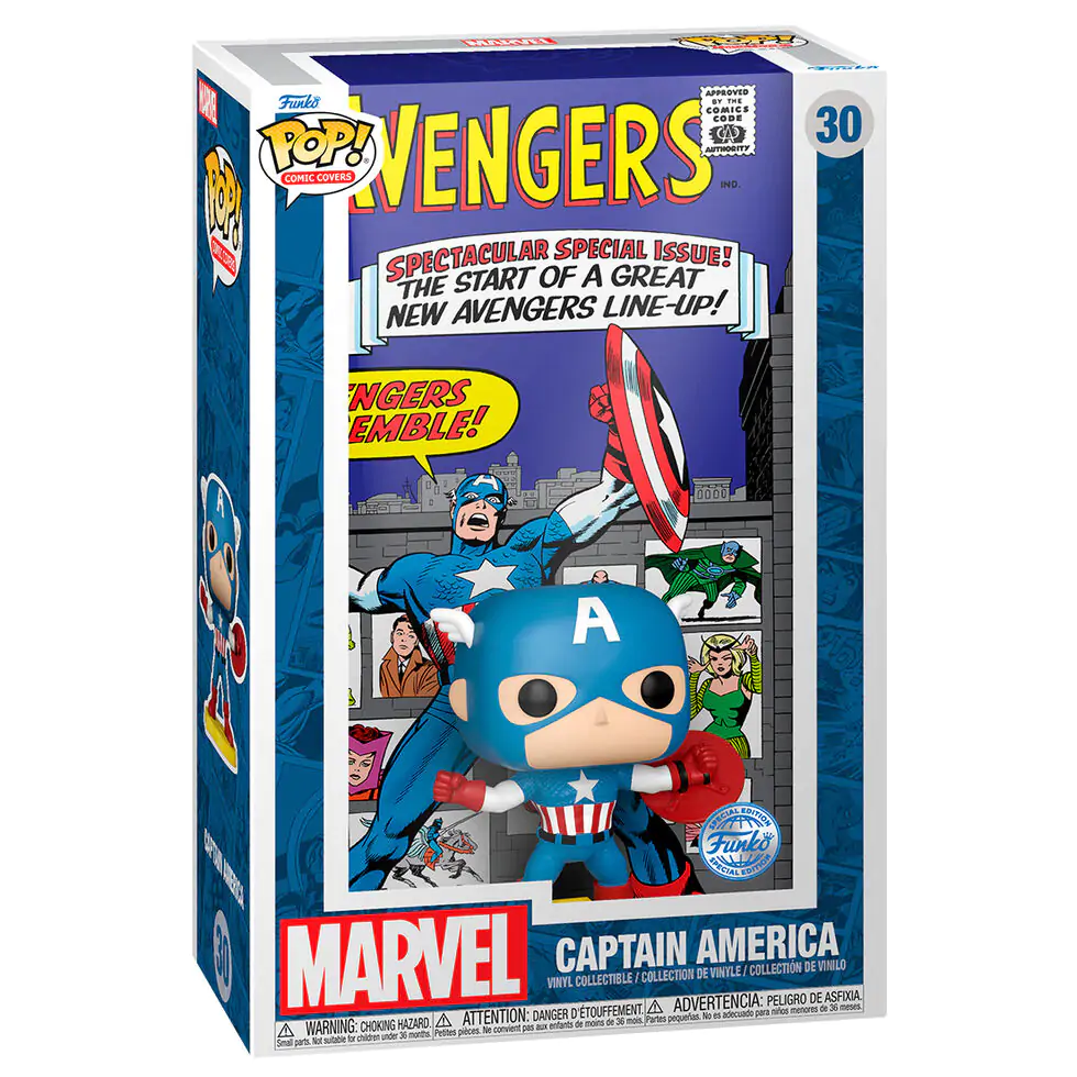 Figurină Funko POP Copertă de benzi desenate Marvel Avengers Căpitanul America Exclusiv poza produsului