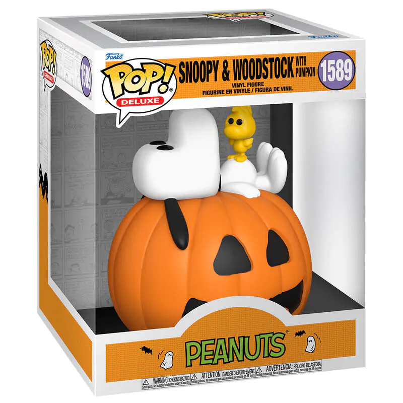 Figurină Funko POP Deluxe Peanuts Snoopy & Woodstock cu Dovleac poza produsului