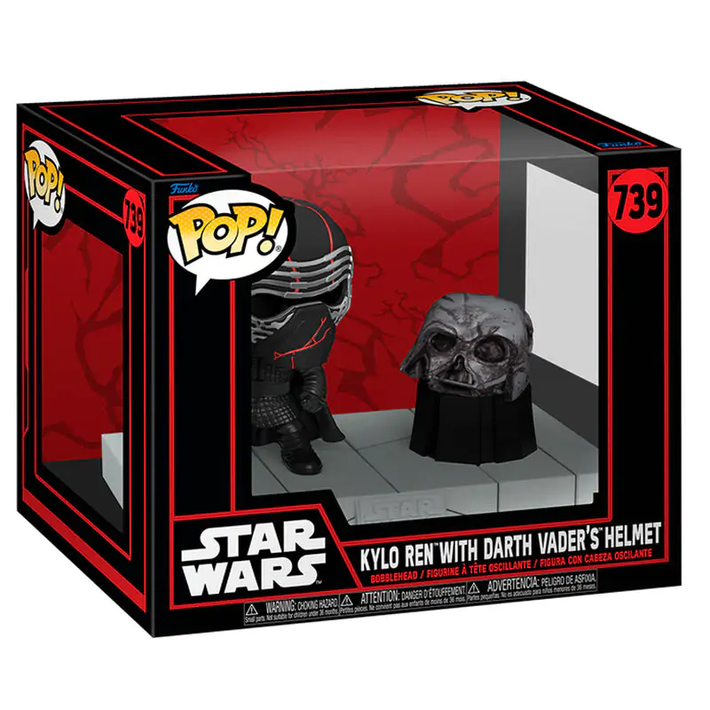 Figurină Funko POP Deluxe Star Wars Kylo Ren cu cască Darth Vader poza produsului