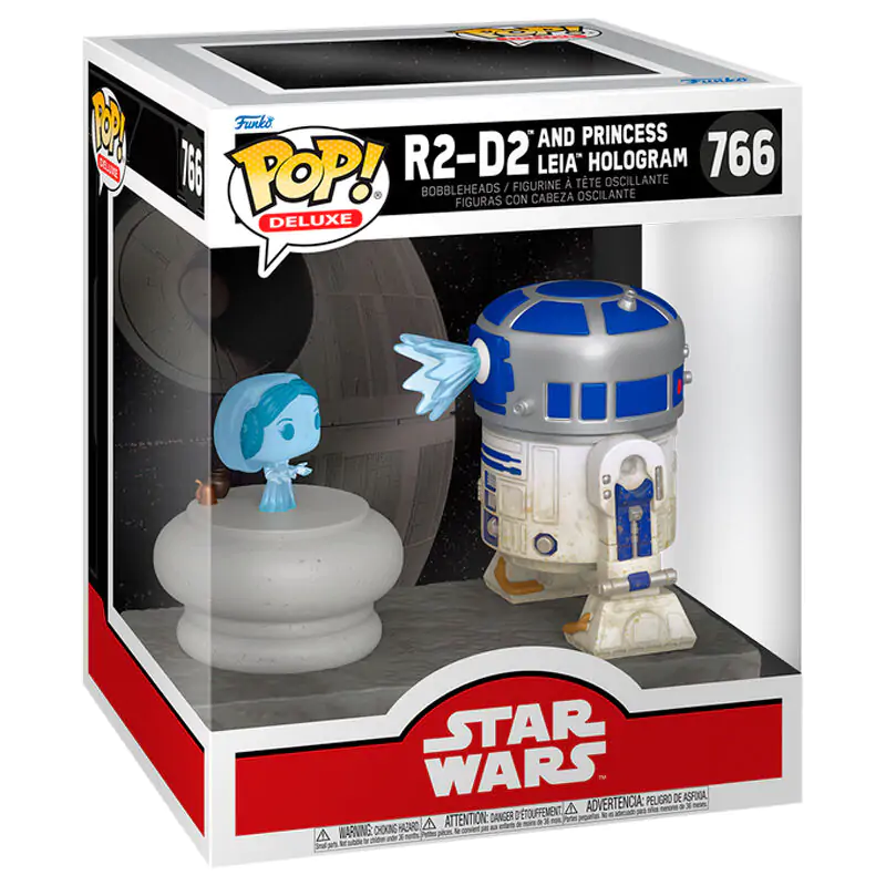 Figurină Funko POP Deluxe Star Wars R2-D2 și Prințesa Leia Hologramă poza produsului