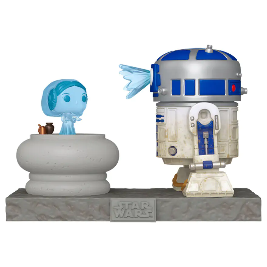 Figurină Funko POP Deluxe Star Wars R2-D2 și Prințesa Leia Hologramă poza produsului