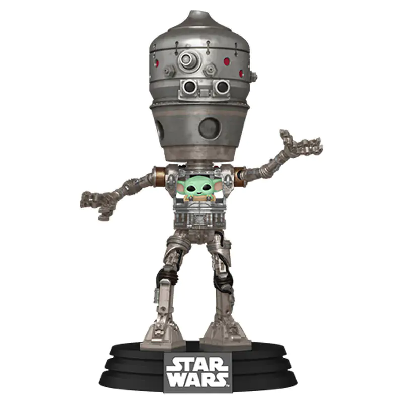 Star Wars: The Mandalorian Funko POP! Deluxe Figurina Vinil tip Bobblehead IG-12 cu Grogu 17 cm poza produsului