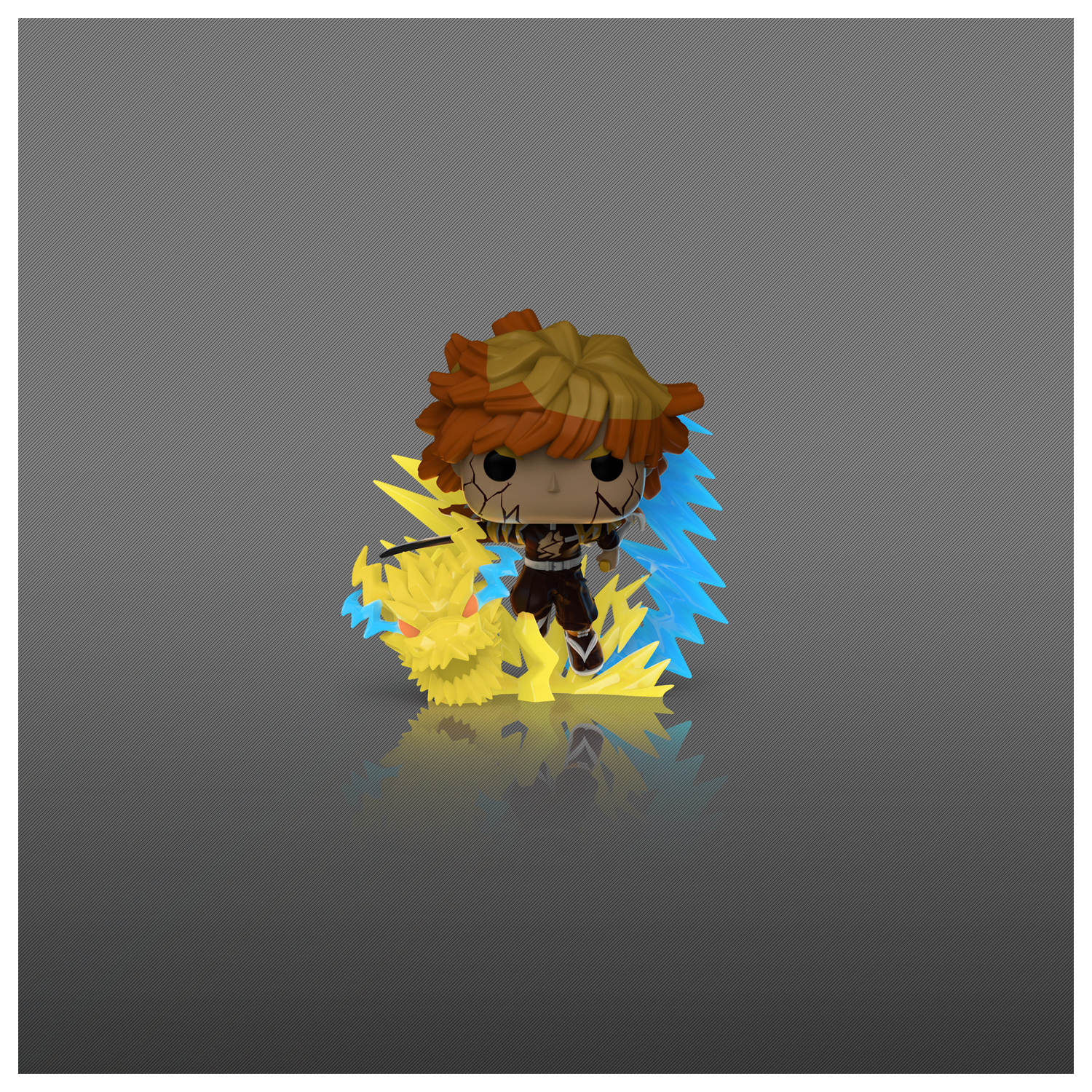 Figurina Funko POP Premium Demon Slayer Zenitsu Agatsuma Glow Chase poza produsului