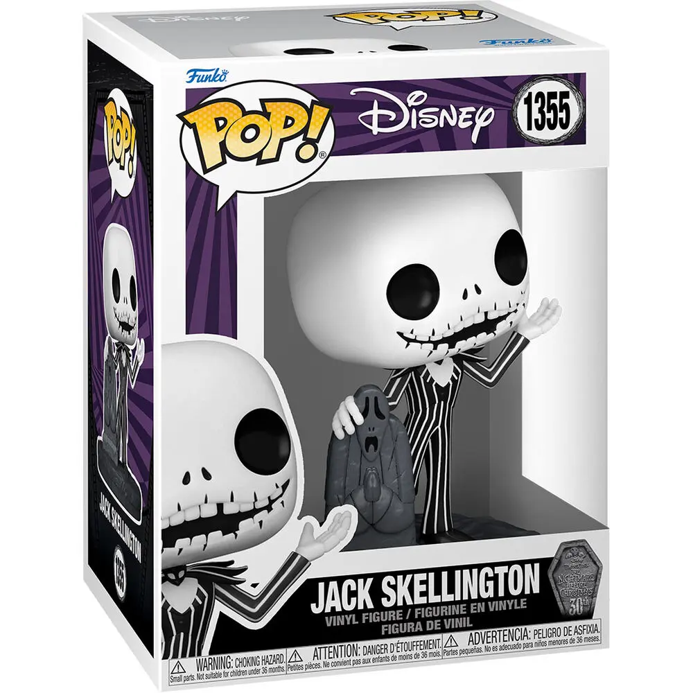 Nightmare before Christmas 30th POP! Disney Figurina de vinil Jack cu Piatră funerară 9 cm poza produsului